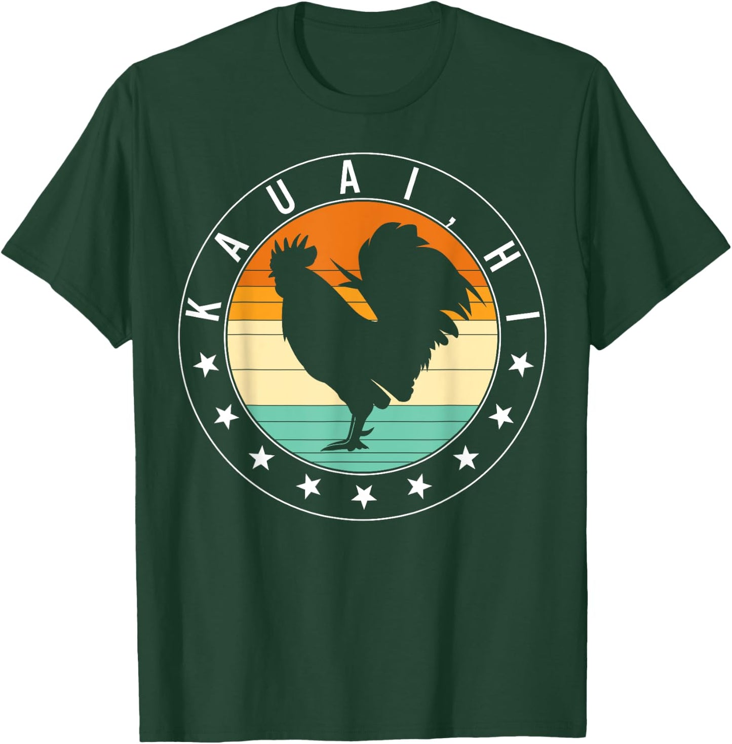 Kauai Hi Wild Feral Chicken Souvenir Hawaii Rooster Fighting T-Shirt - T-Shirt | Forest
