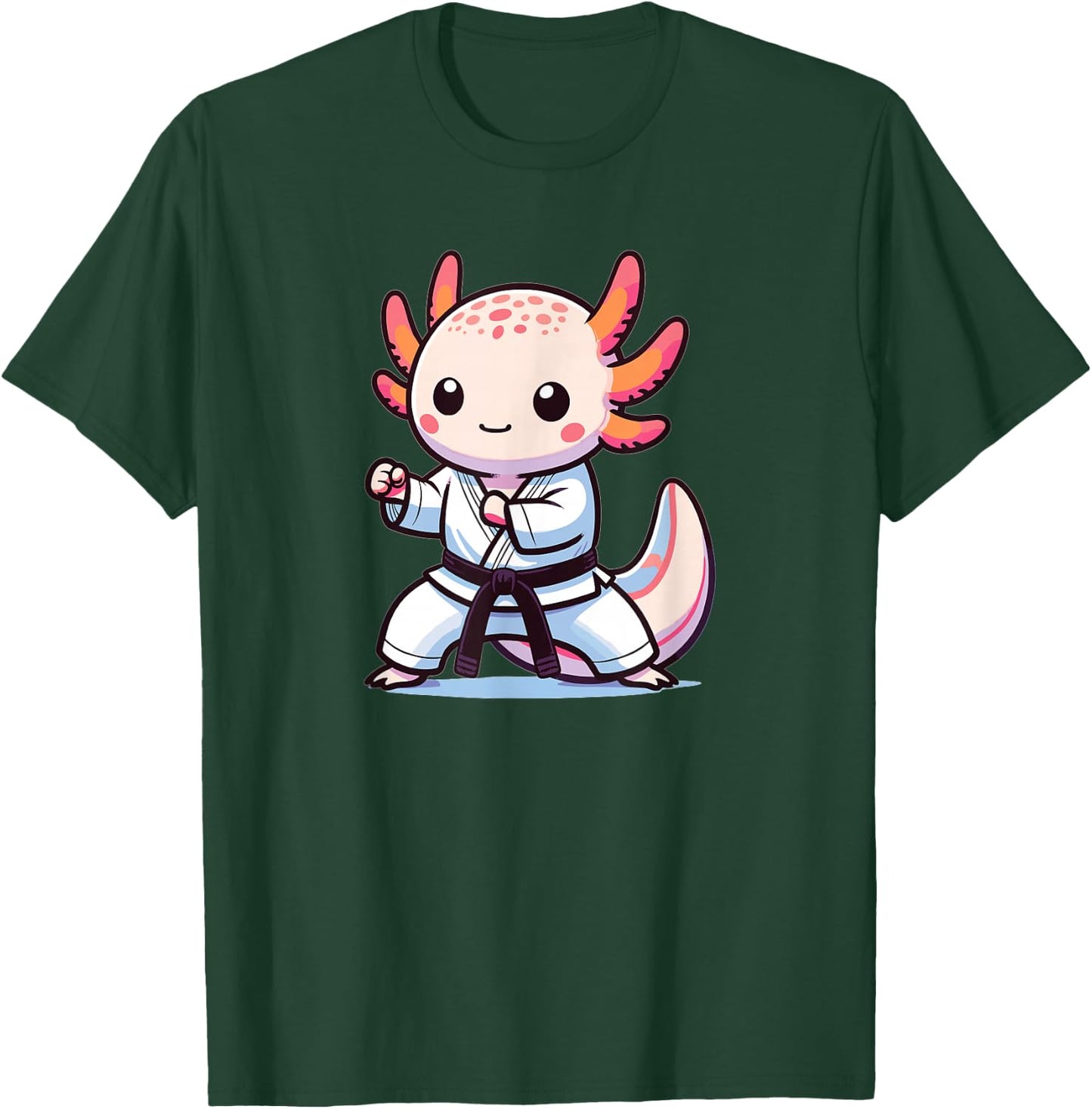Sports Axolotls Martial Arts Karate Axolotl T-Shirt - T-Shirt | Forest
