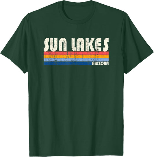 Vintage Retro 70s 80s Style Hometown of Sun Lakes, AZ T-Shirt - T-Shirt | Forest