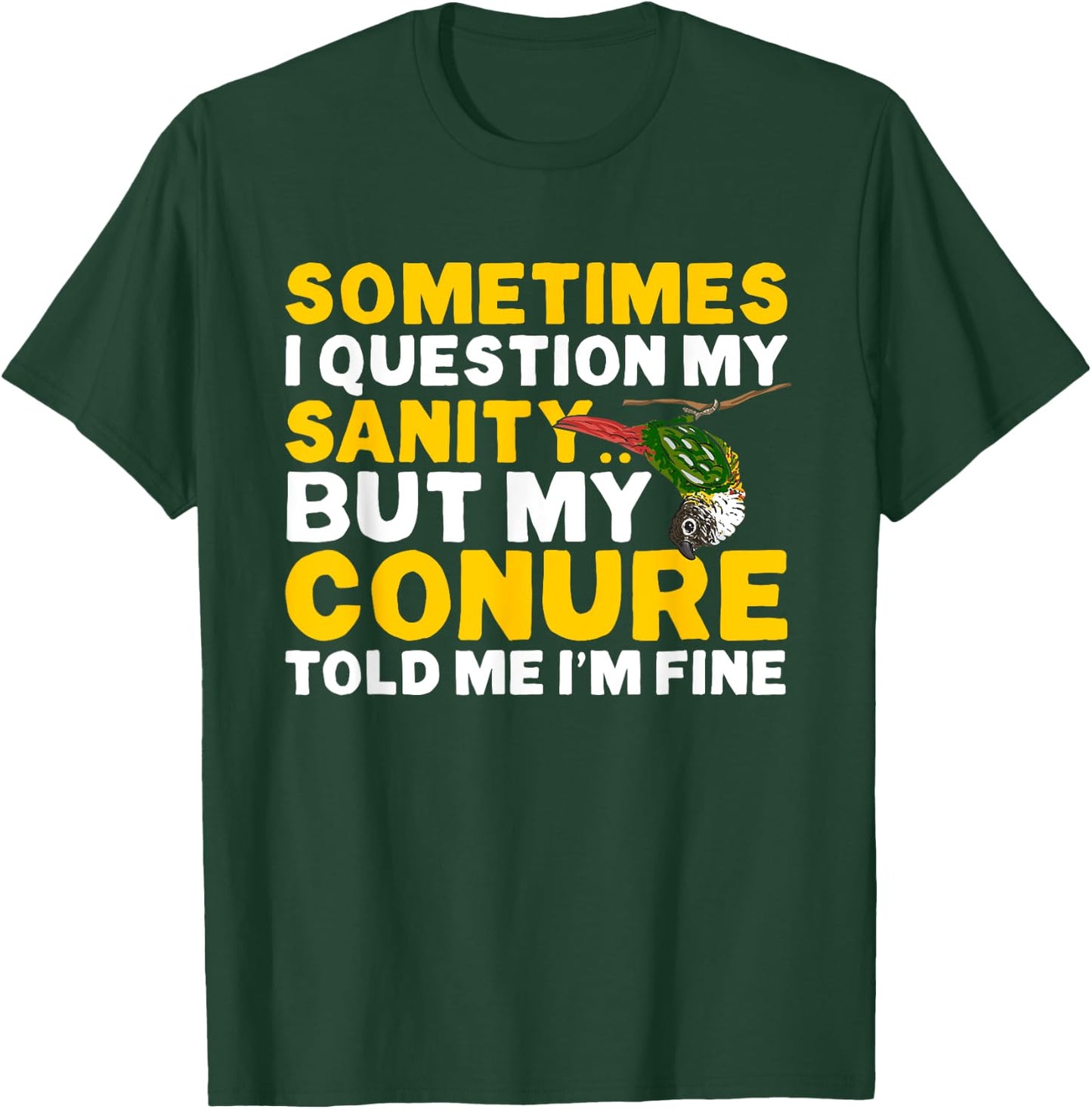 Green Cheek Conure Parrot Bird Conure T-Shirt - T-Shirt | Forest