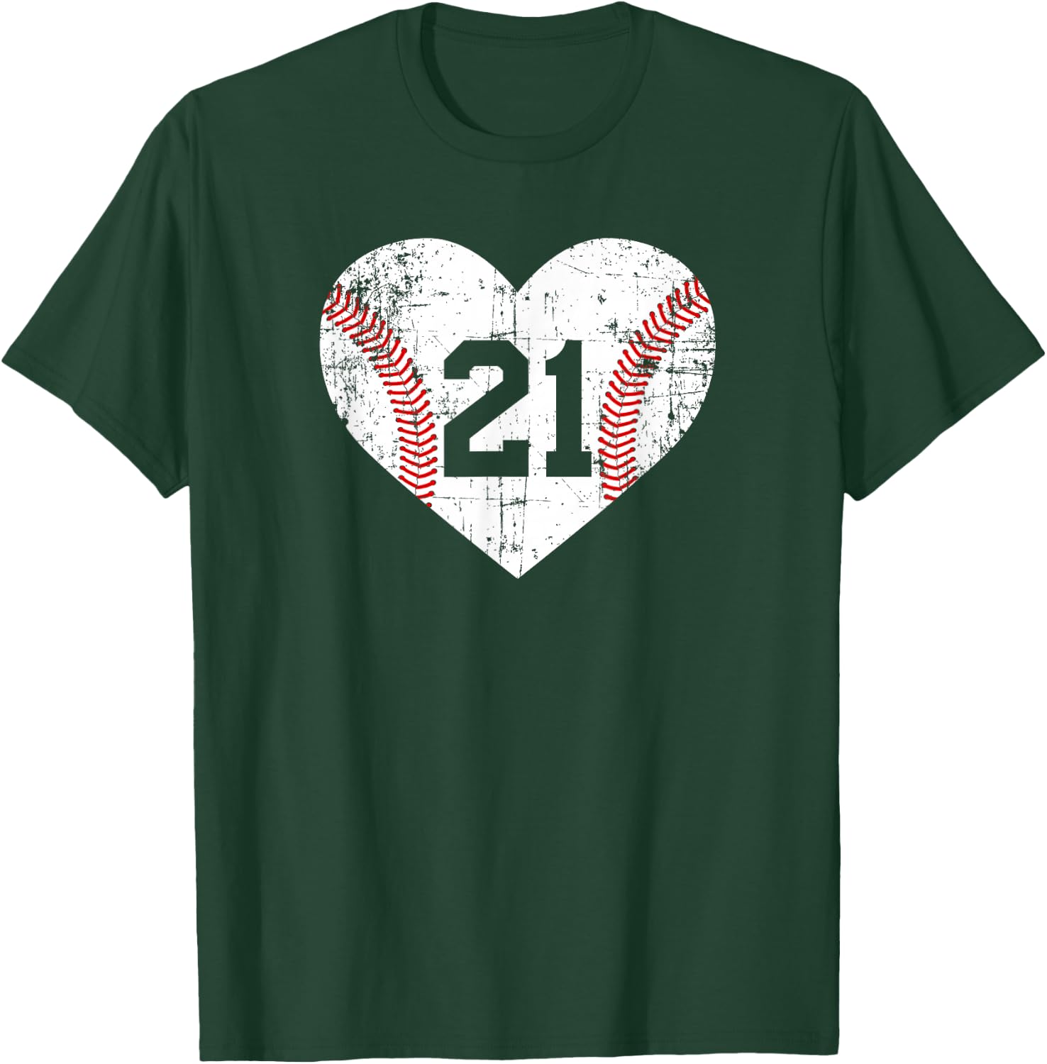 Vintage Baseball 21 Jersey Number T-Shirt - T-Shirt | Forest