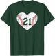 Vintage Baseball 21 Jersey Number T-Shirt - T-Shirt | Forest