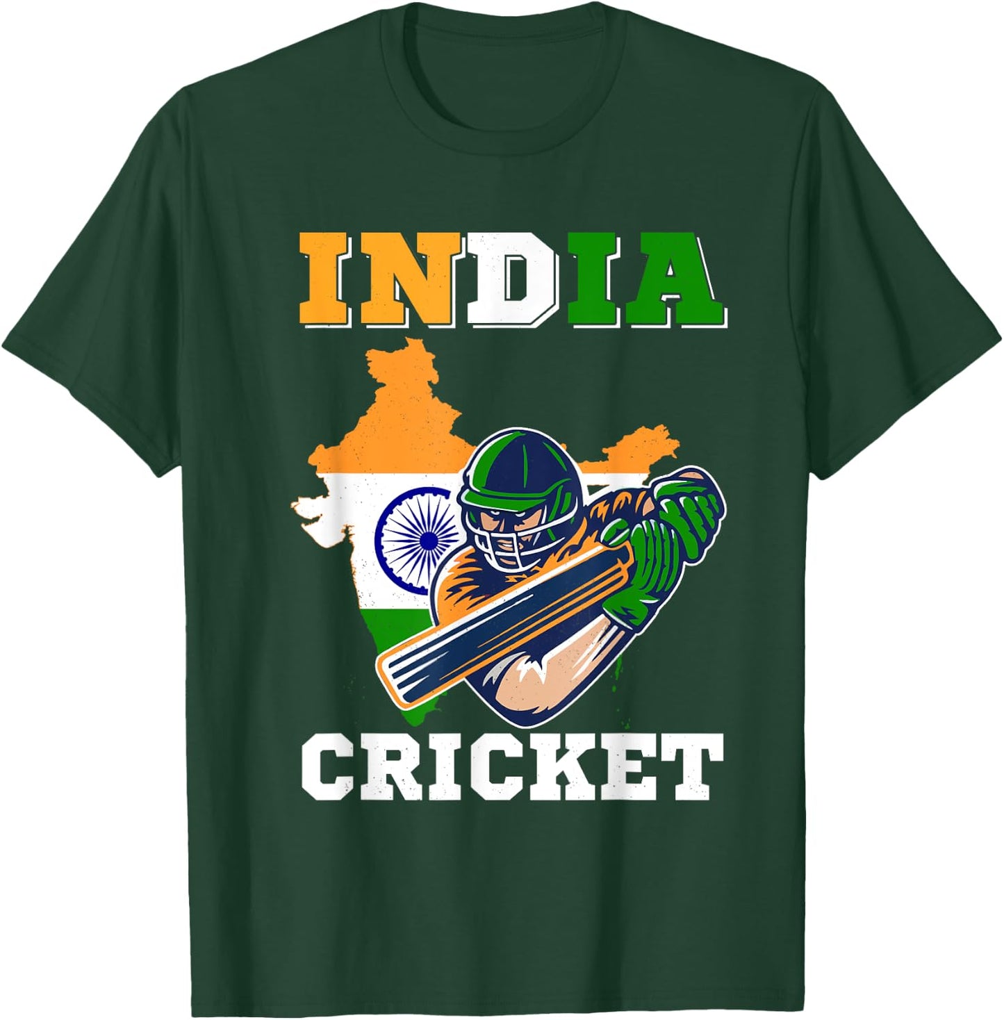 India Cricket Player Flag Jersey Indian Sports T-Shirt - T-Shirt | Forest