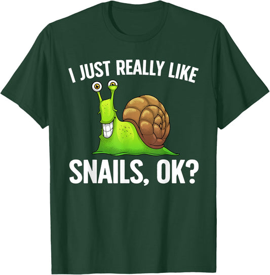Cute Snail Design Women Kids Gastropod Snail Lovers T-Shirt - T-Shirt | Forest