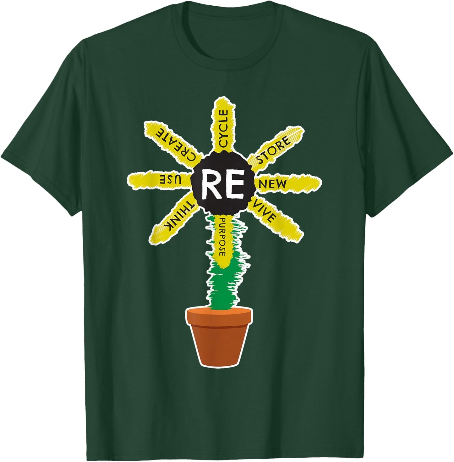 Recycle Reuse Renew Rethink Green Save the Planet Earth Day T-Shirt - T-Shirt | Forest