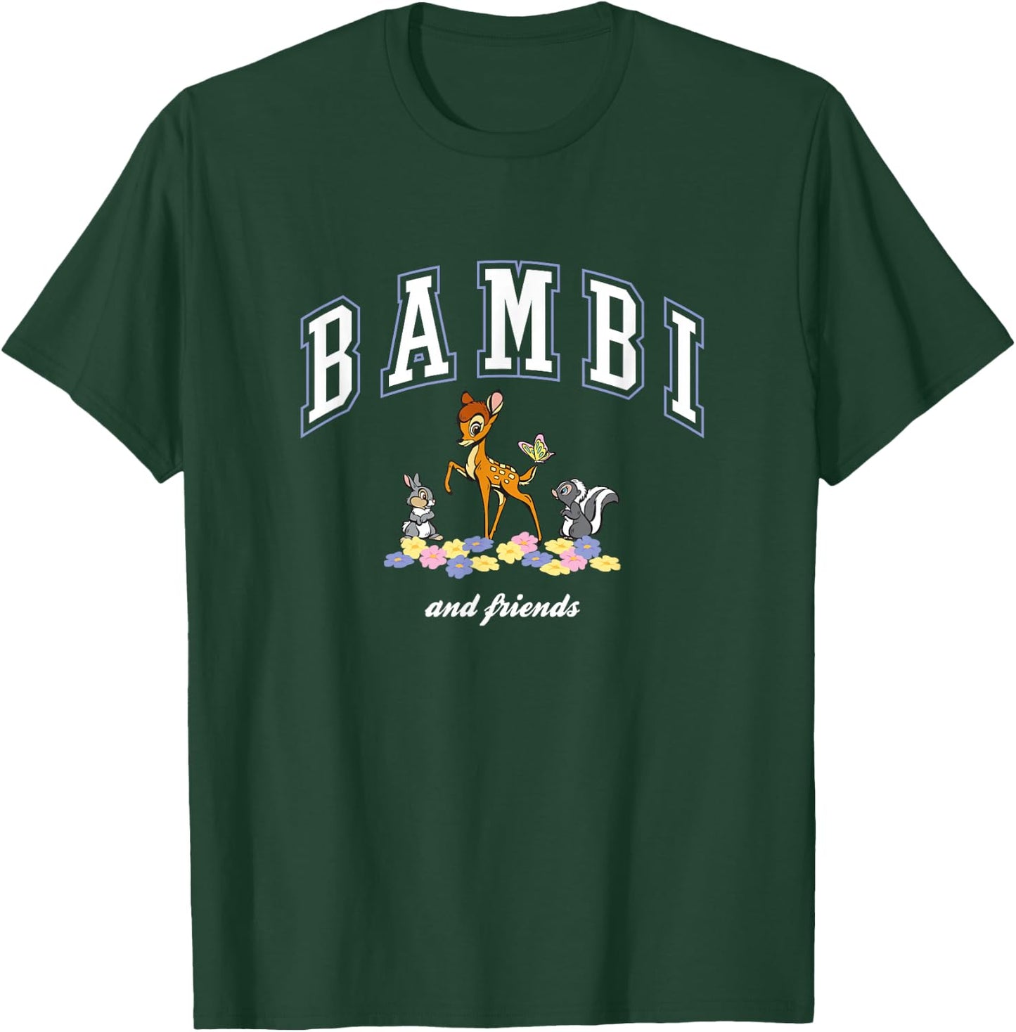 Disney Bambi And Friends Thumper Flower College Style Logo T-Shirt - T-Shirt | Forest