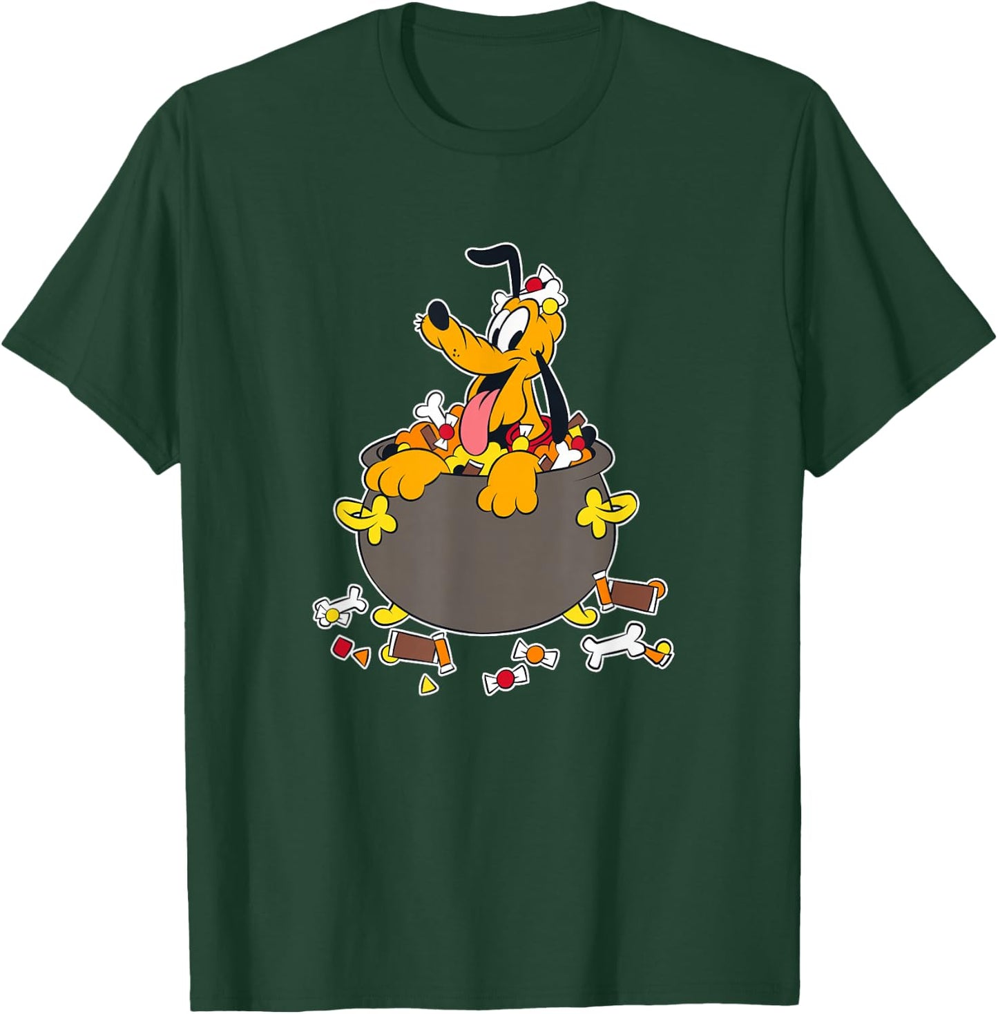 Disney Mickey And Friends Halloween Pluto Inside Candy Bowl T-Shirt - T-Shirt | Forest
