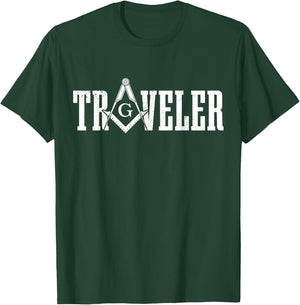 Mason Traveler Masonic Square and Compass T-Shirt - T-Shirt | Forest