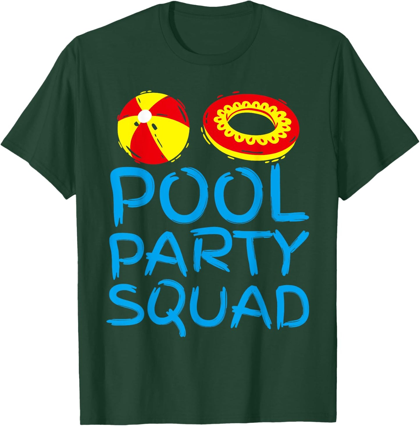 Funny Pool Party Squad Birthday Summer Family Swimming Kids T-Shirt - T-Shirt | Forest