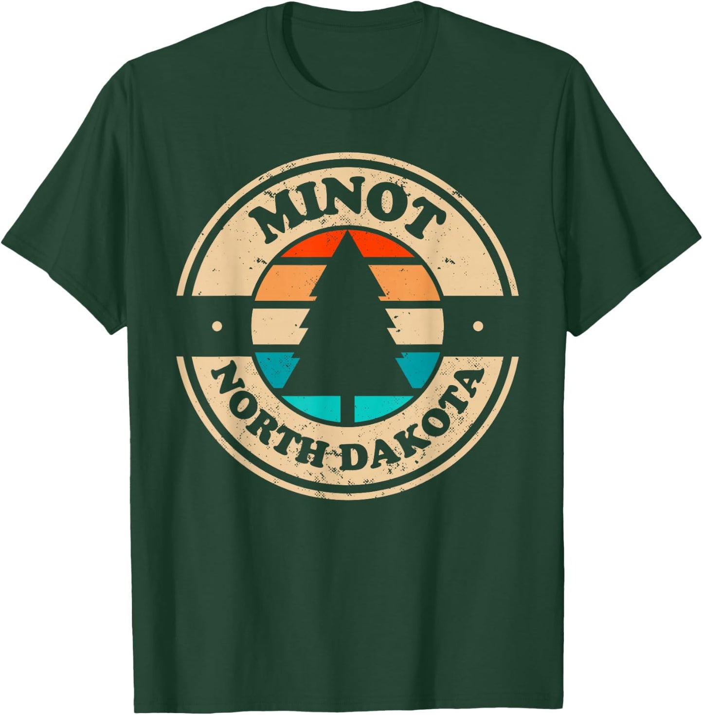 Minot North Dakota ND Vintage Graphic Retro 70s 80s T-Shirt - T-Shirt | Forest