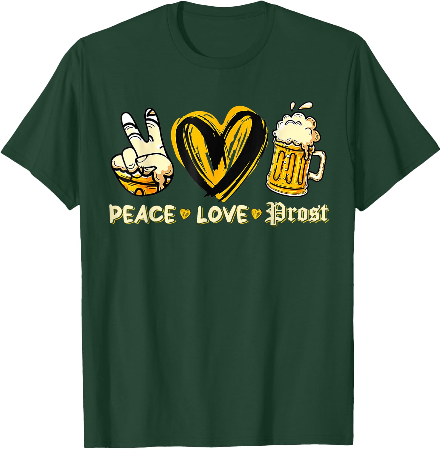 Cute Oktoberfest Costume Peace Love Prost Prost Oktoberfest T-Shirt - T-Shirt | Forest