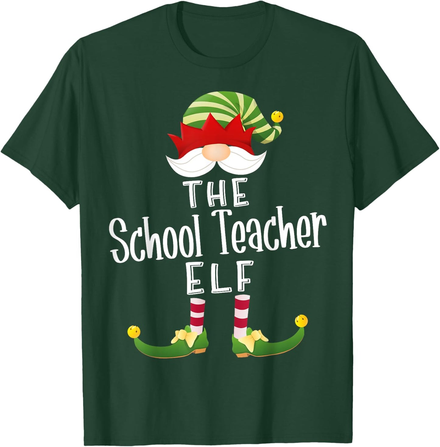School Teacher Elf Group Christmas Funny Pajama Party Women T-Shirt - T-Shirt | Forest