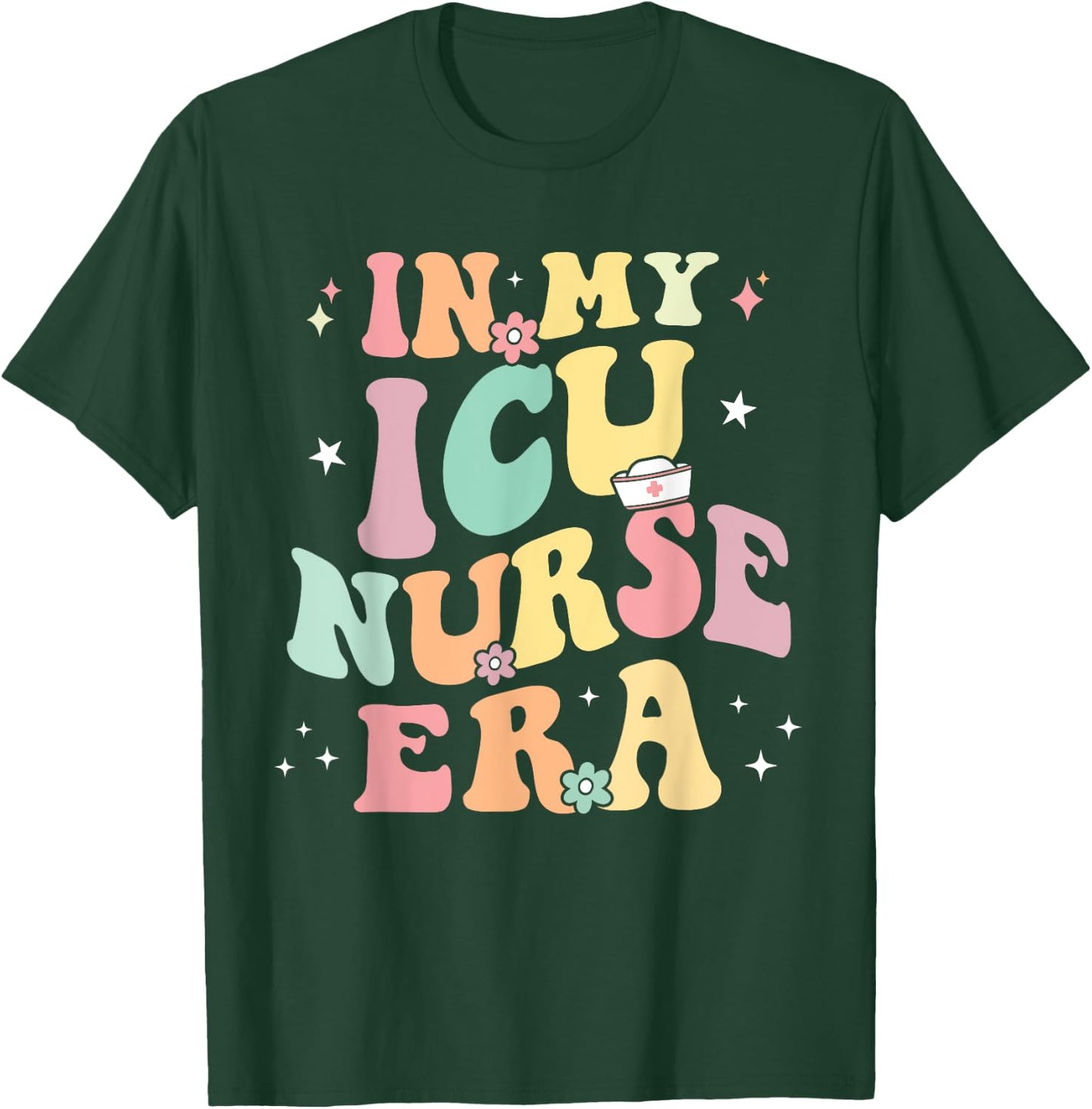In My ICU Nurse Era Retro Nursing School Intensive Care Unit T-Shirt - T-Shirt | Forest