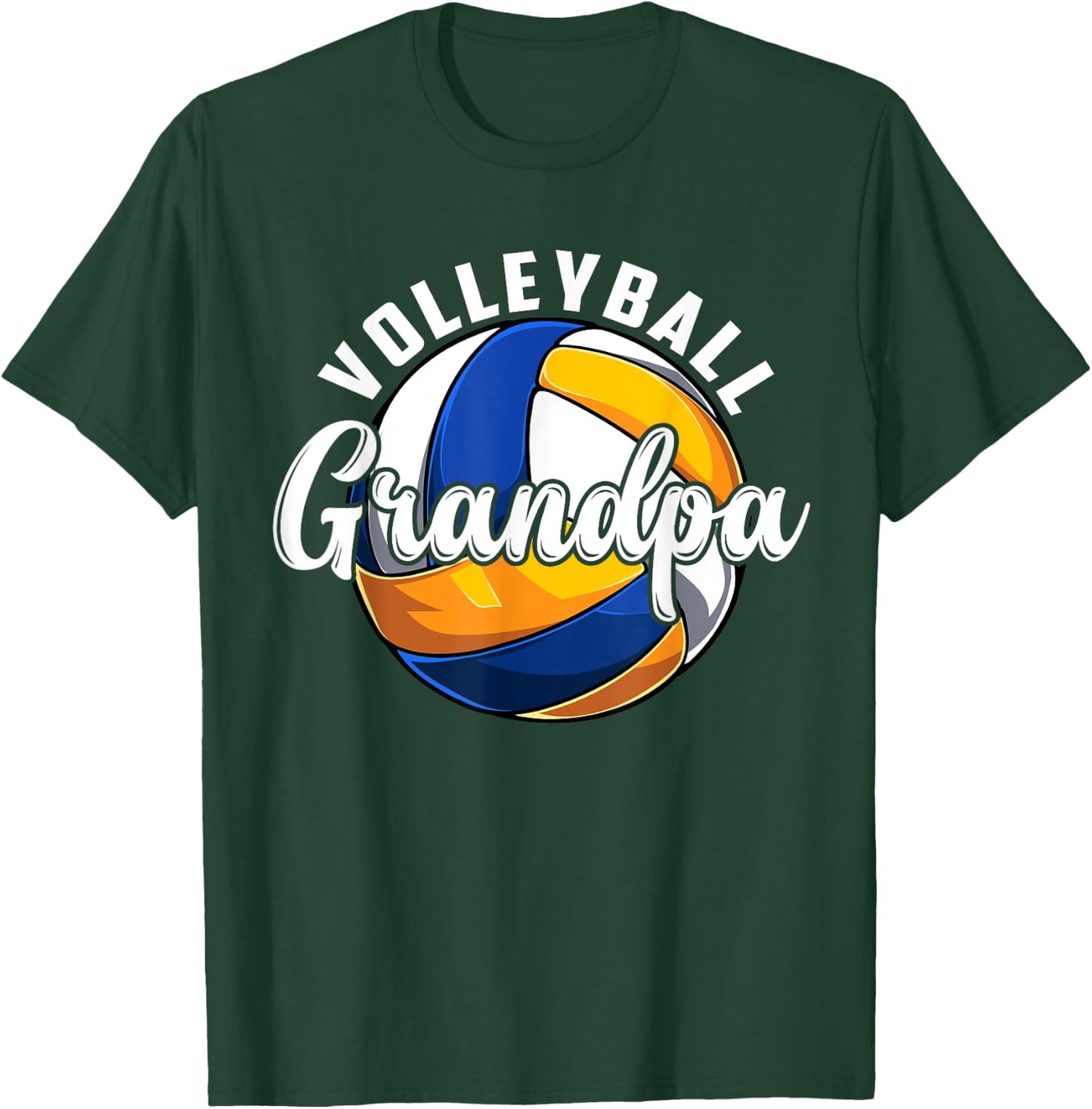 Volleyball Grandpa Vintage Retro Volleyball Fathers Day T-Shirt - T-Shirt | Forest