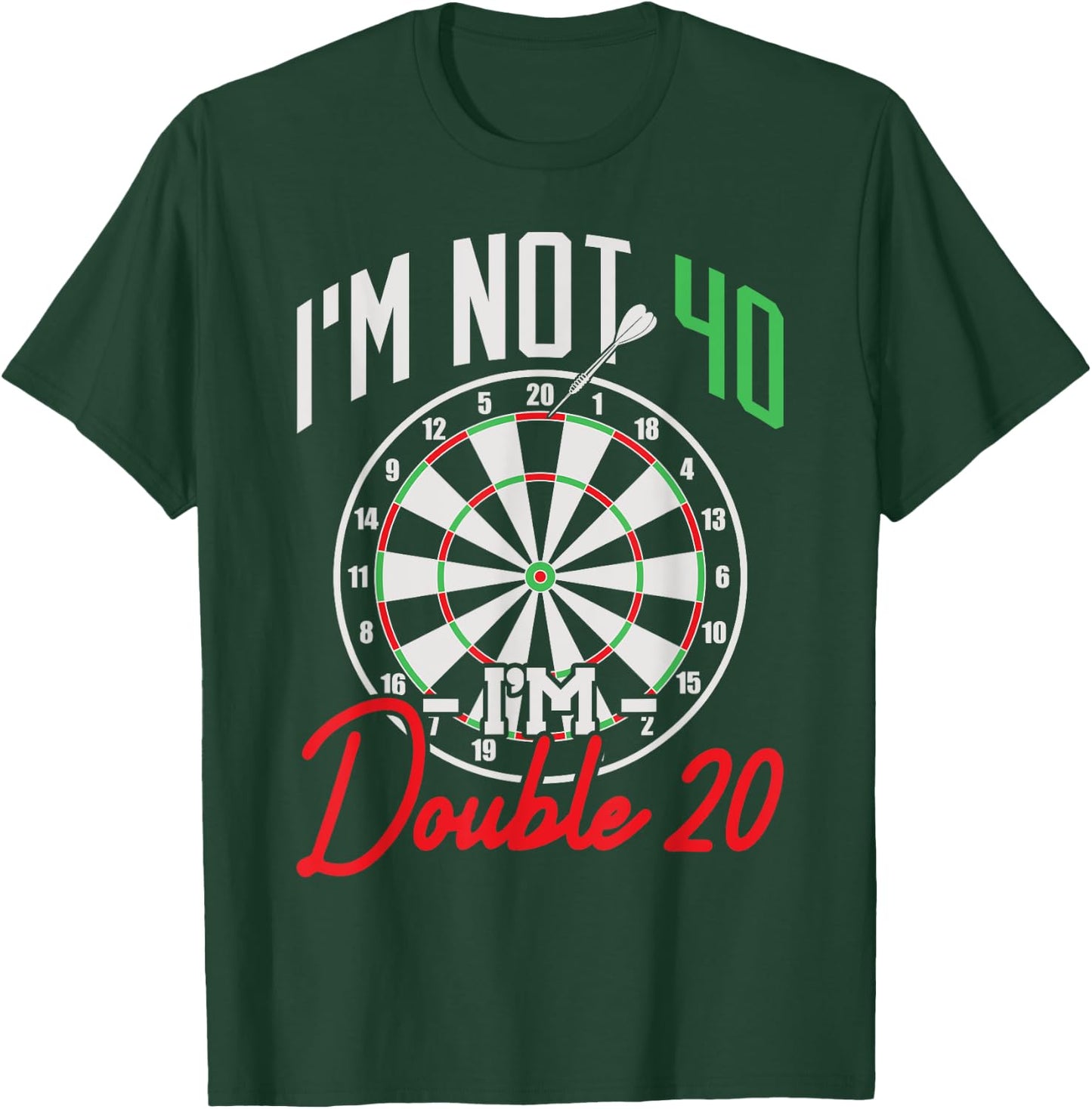 40th Birthday Dart Player 40 Years Darts T-Shirt - T-Shirt | Forest