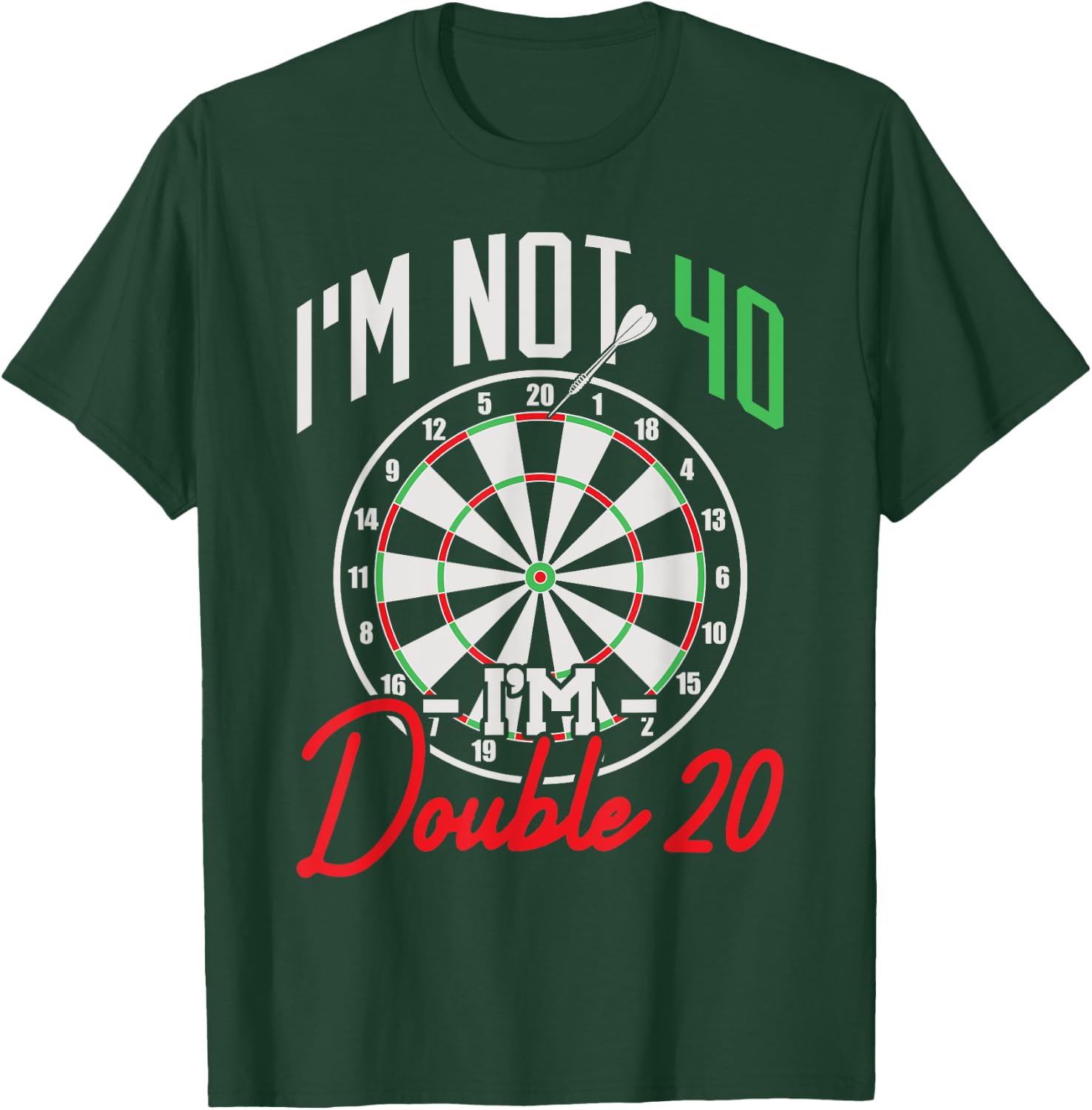 40th Birthday Dart Player 40 Years Darts T-Shirt - T-Shirt | Forest