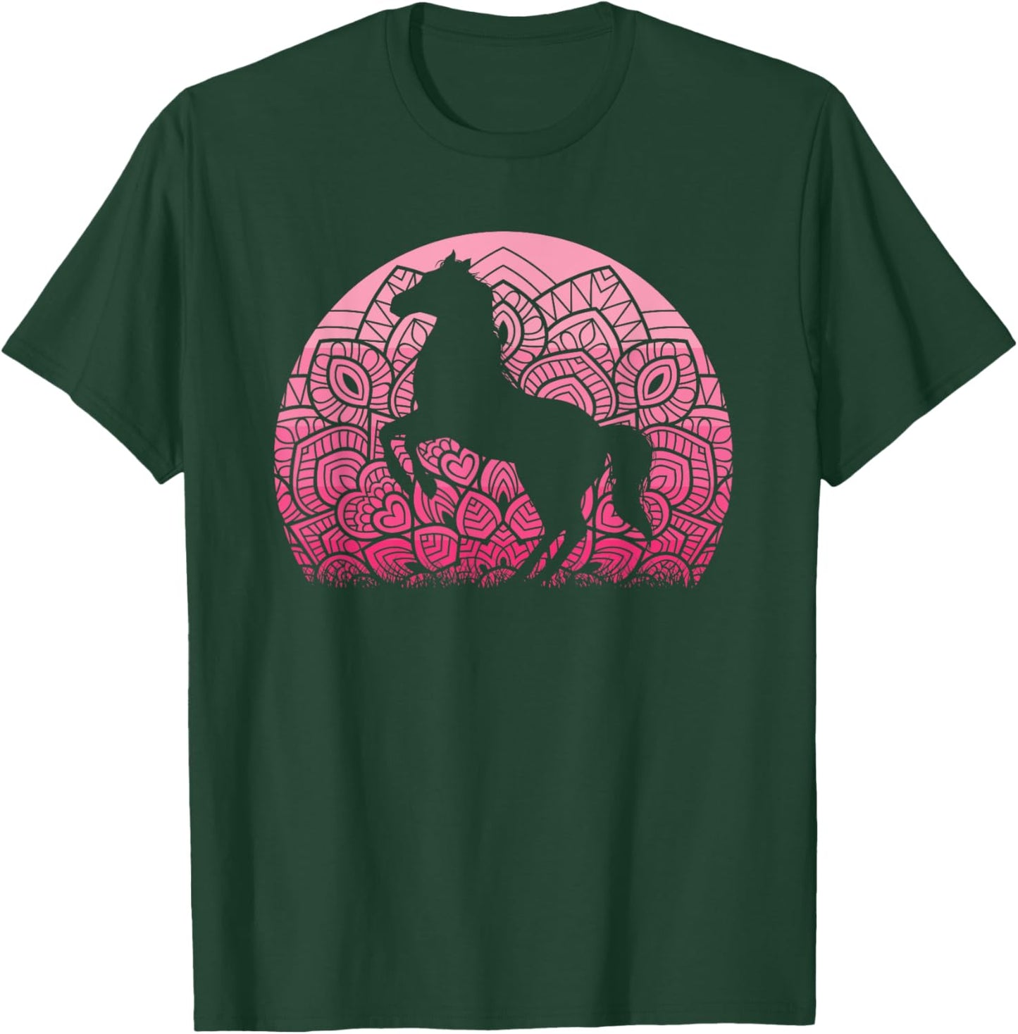 Horse Lover Horseback Riding Western Cowgirl Women Girls T-Shirt - T-Shirt | Forest