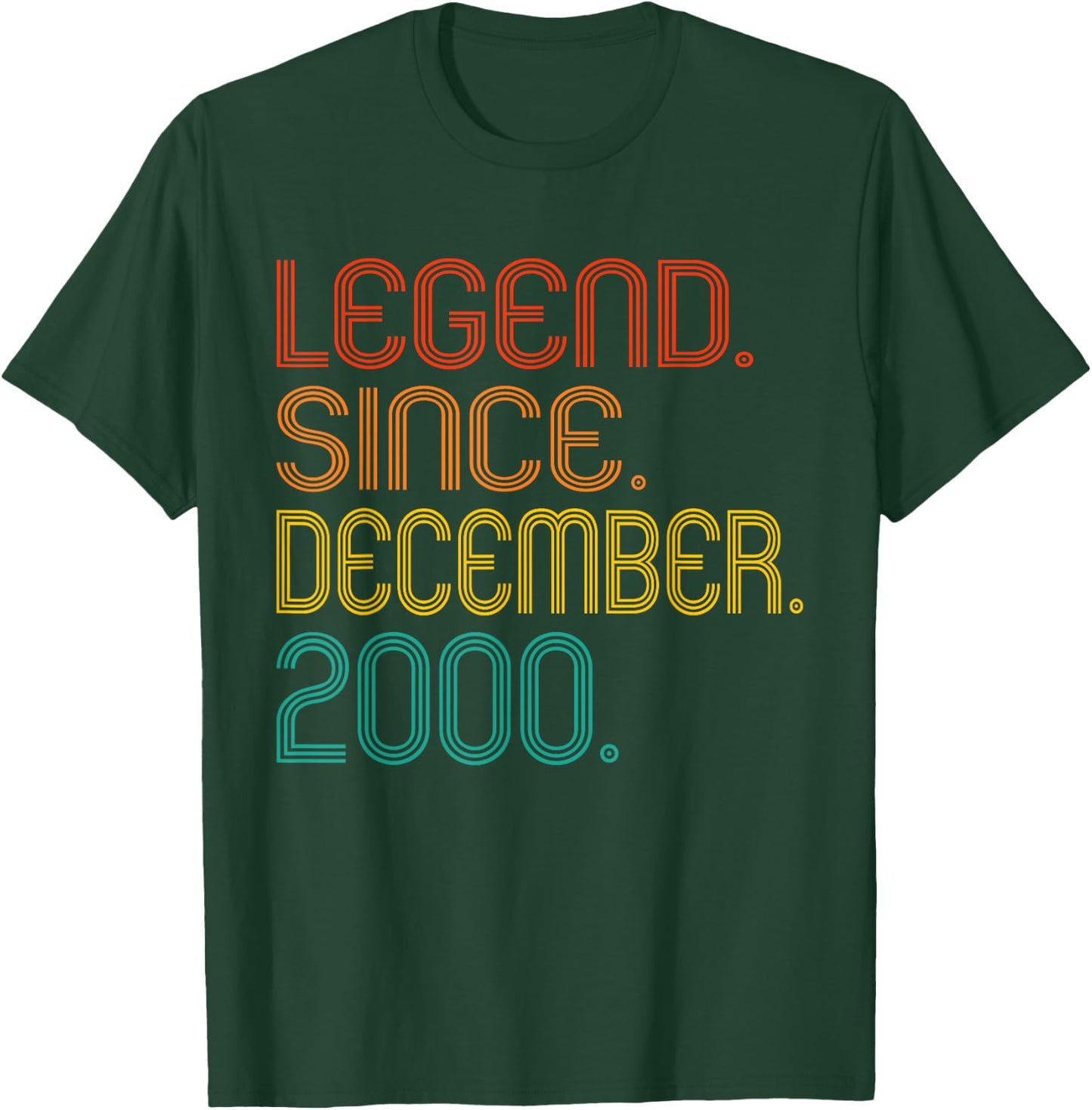 Legend Since December 2000 Men Women Vintage 2000 Birthday T-Shirt - T-Shirt | Forest