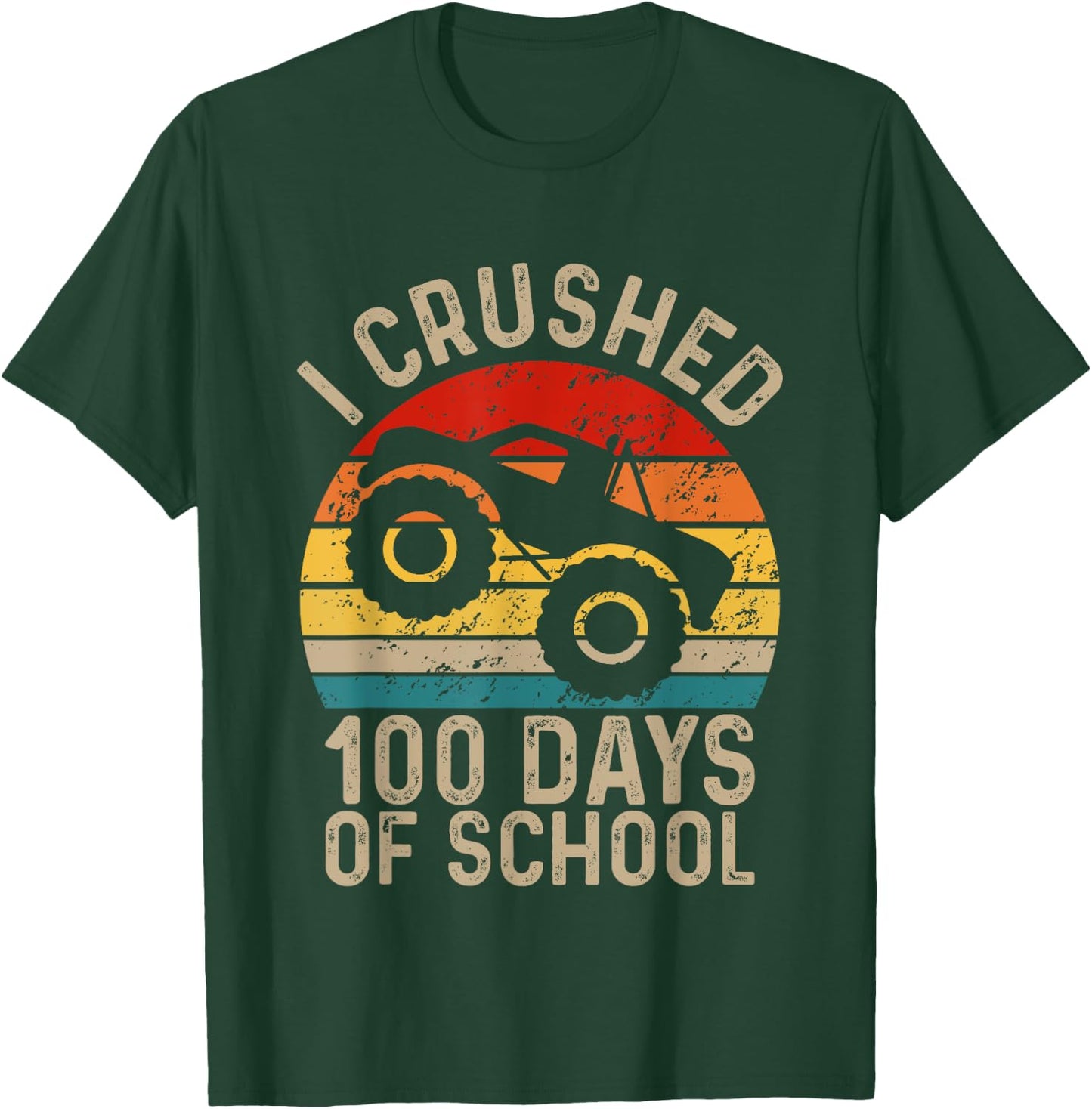 I Crushed 100 Days Of School Boys Kids 100th Day Of School T-Shirt - T-Shirt | Forest