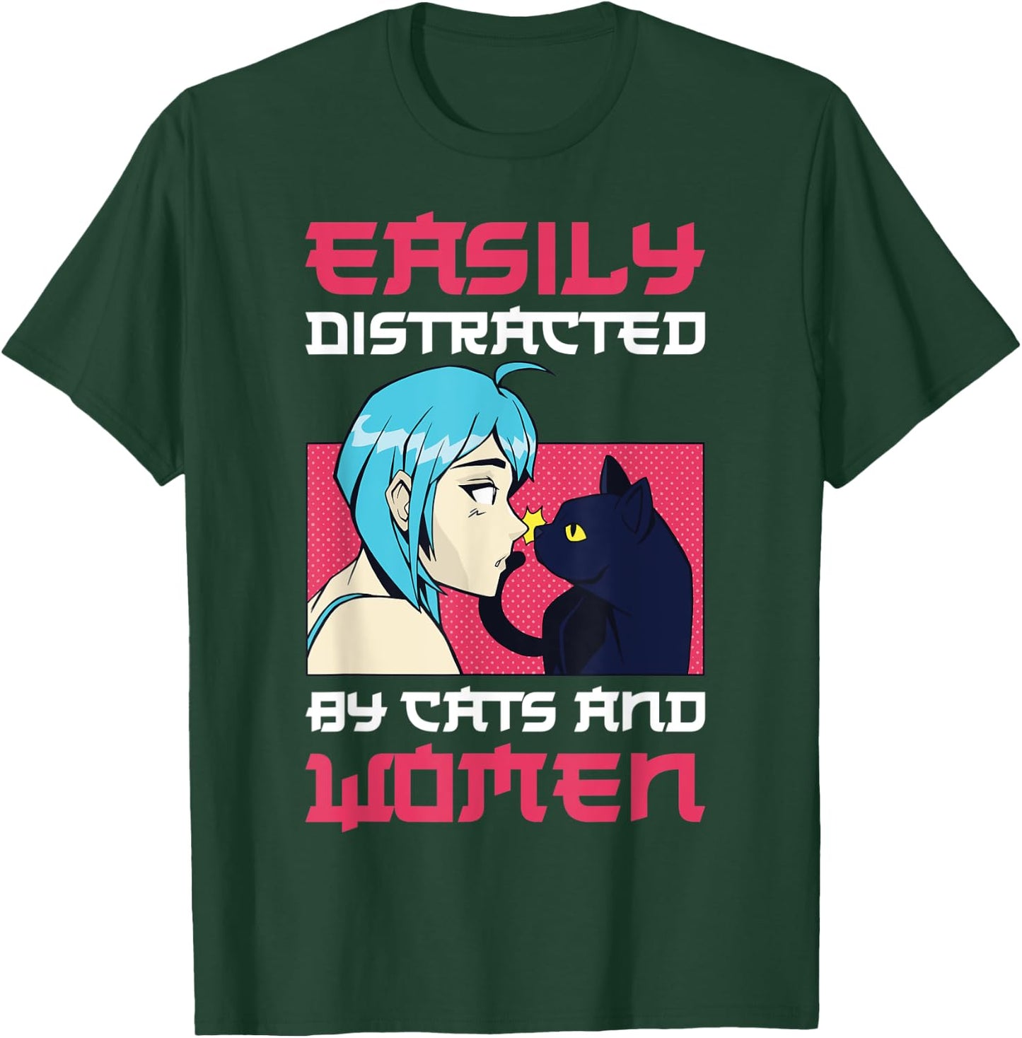 Easily distracted by cats and lesbian women T-Shirt - T-Shirt | Forest
