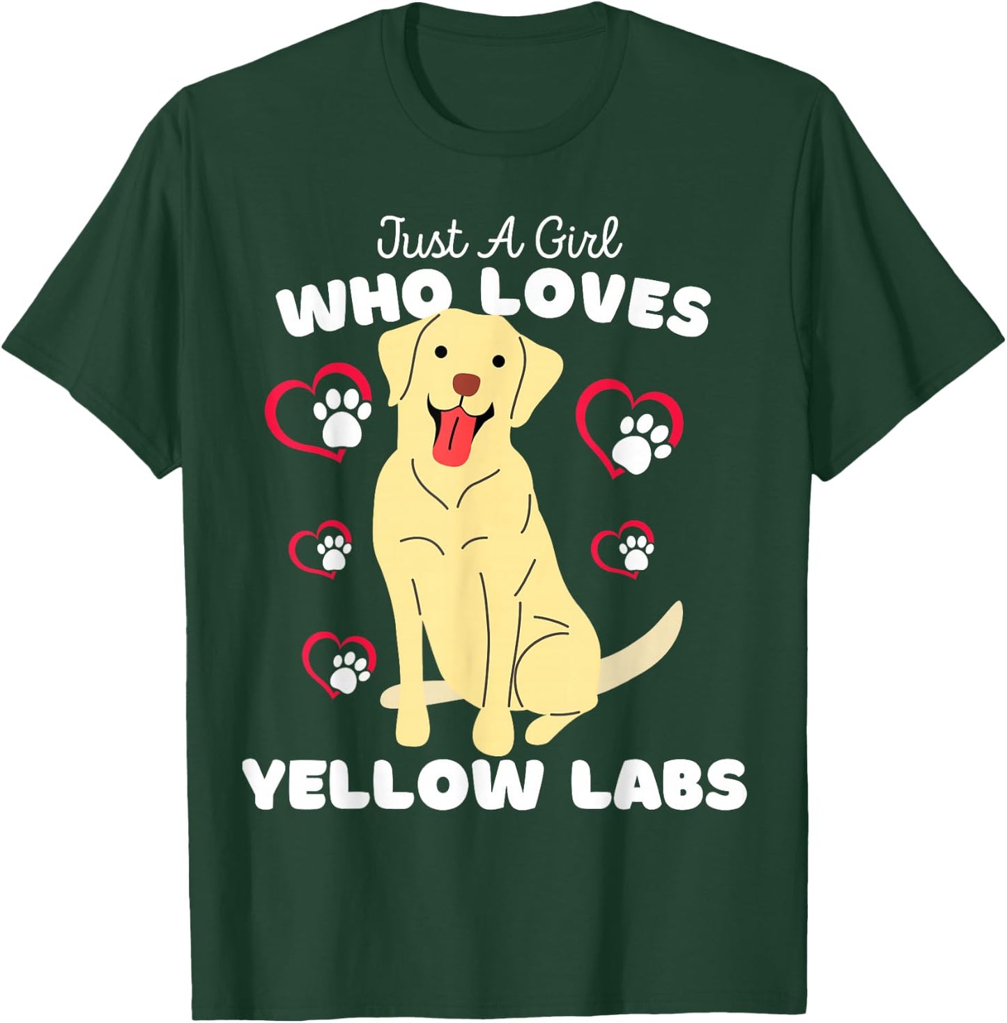 Just A Girl Who Loves Yellow Labs - Cute Yellow Lab Kids T-Shirt - T-Shirt | Forest