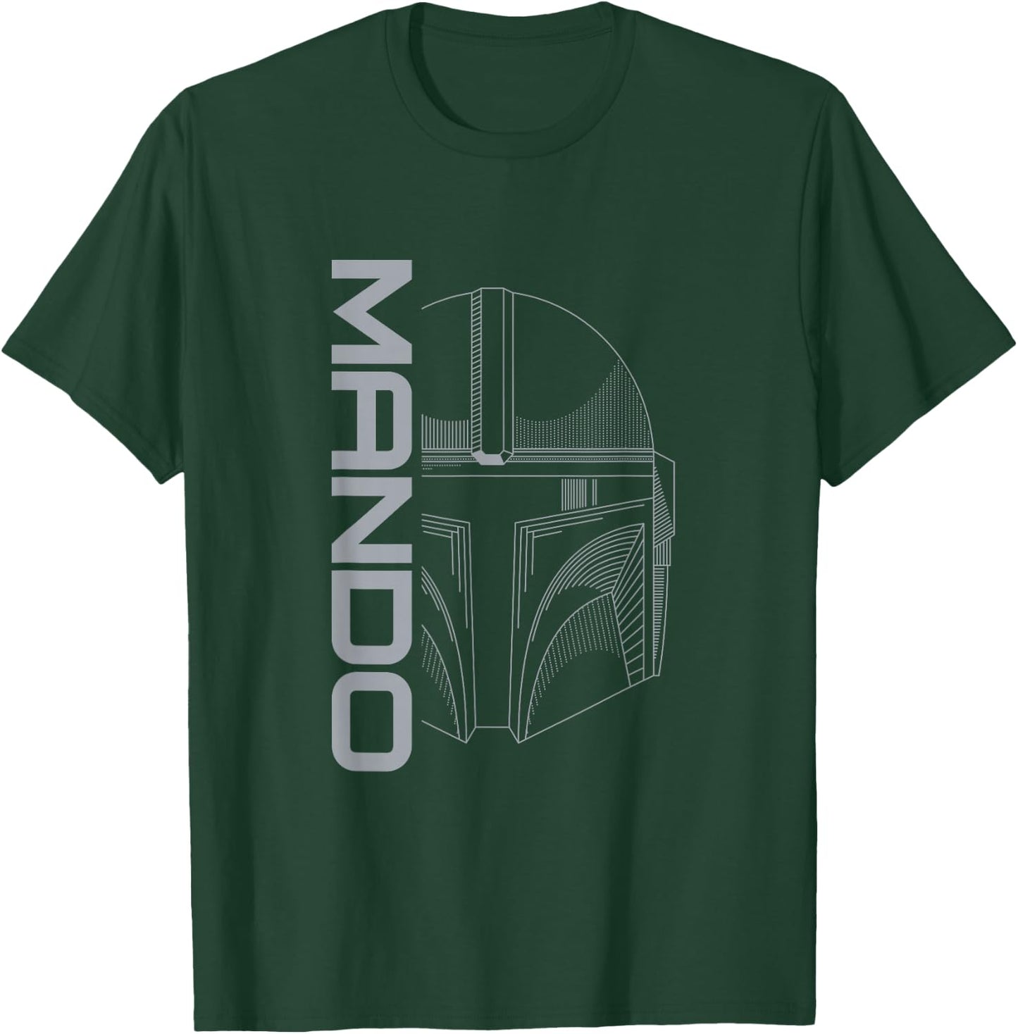 Star Wars: The Mandalorian Silver Line Art Vintage Mando T-Shirt - T-Shirt | Forest