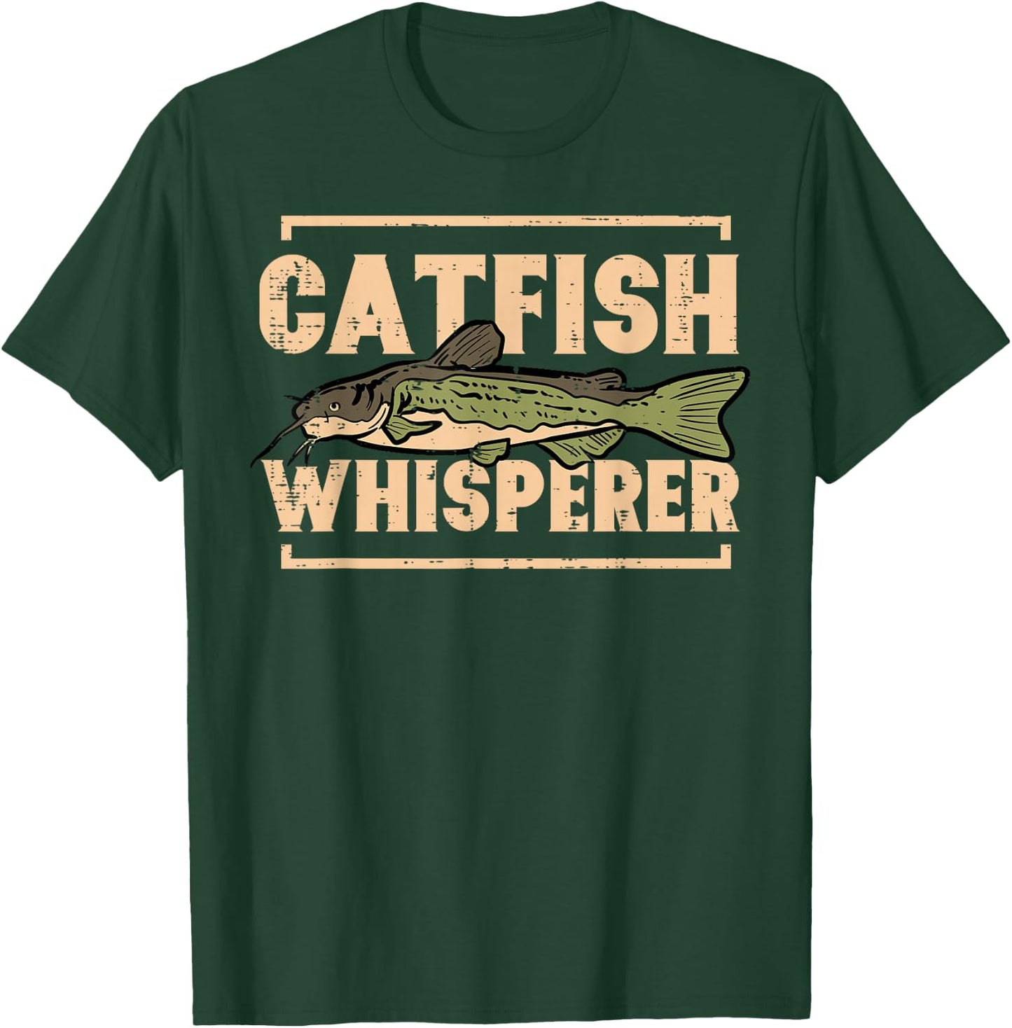 Fishing Catfish Whisperer Funny Fish Lover Men Women Kids T-Shirt - T-Shirt | Forest