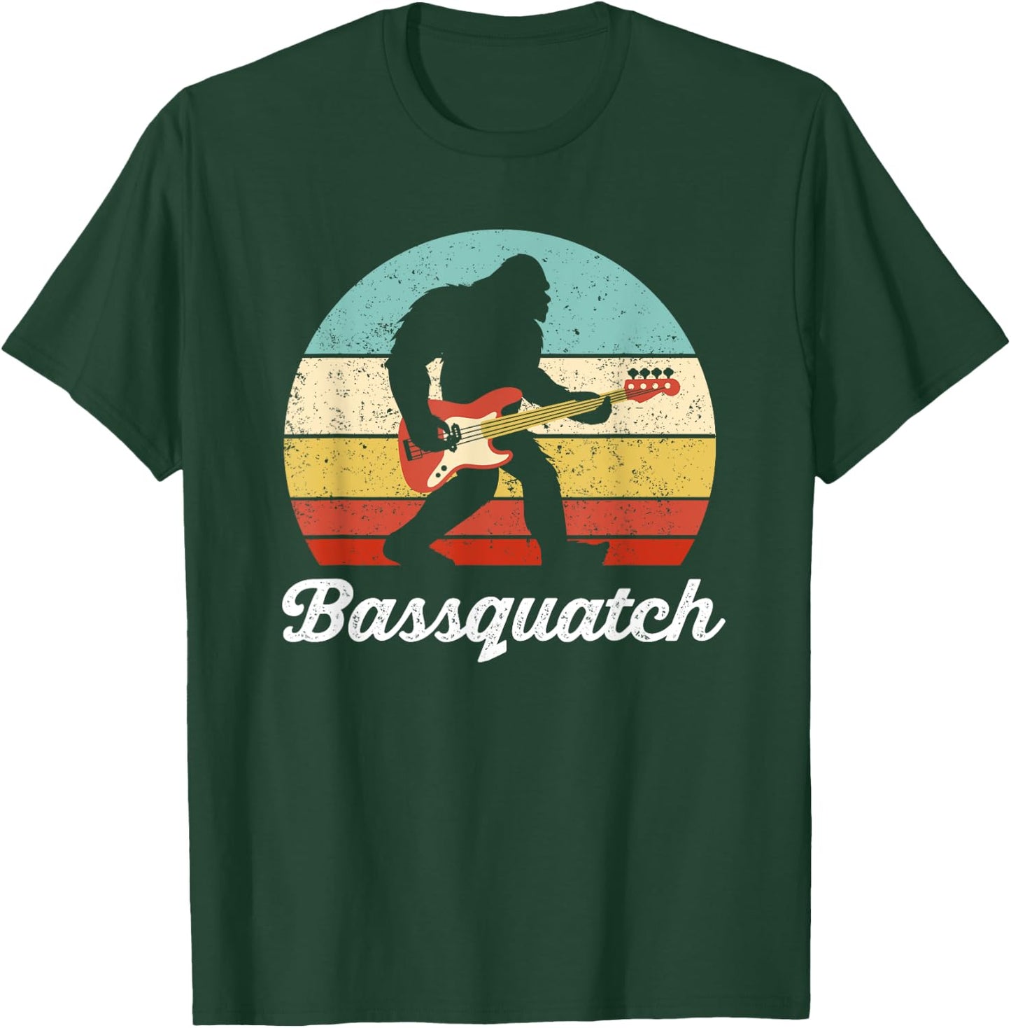 Bigfoot Bass Player Guitar Sasquatch Bassist Music Guitarist T-Shirt - T-Shirt | Forest
