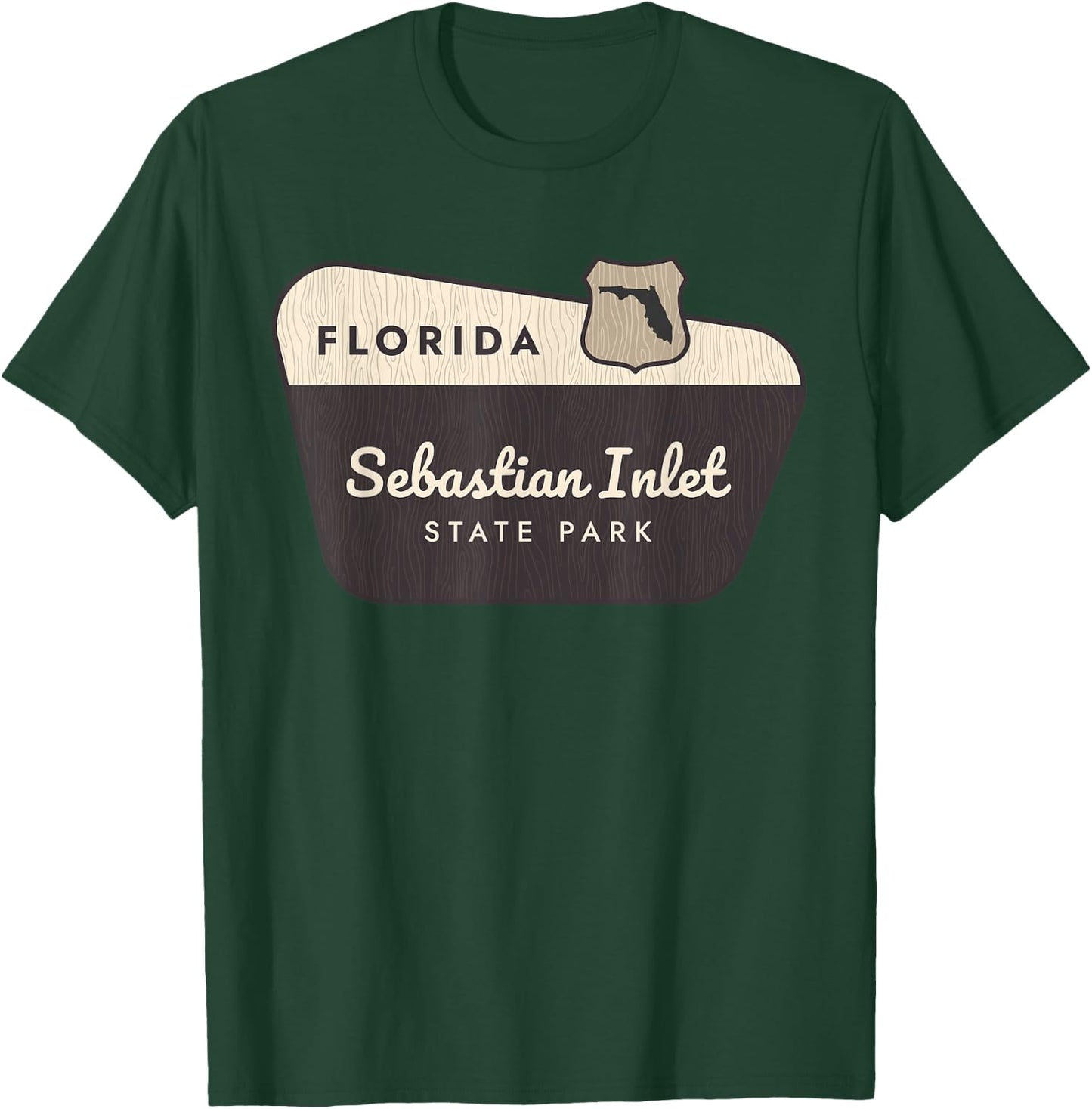 Sebastian Inlet State Park Florida Welcome Sign Vacation T-Shirt - T-Shirt | Forest