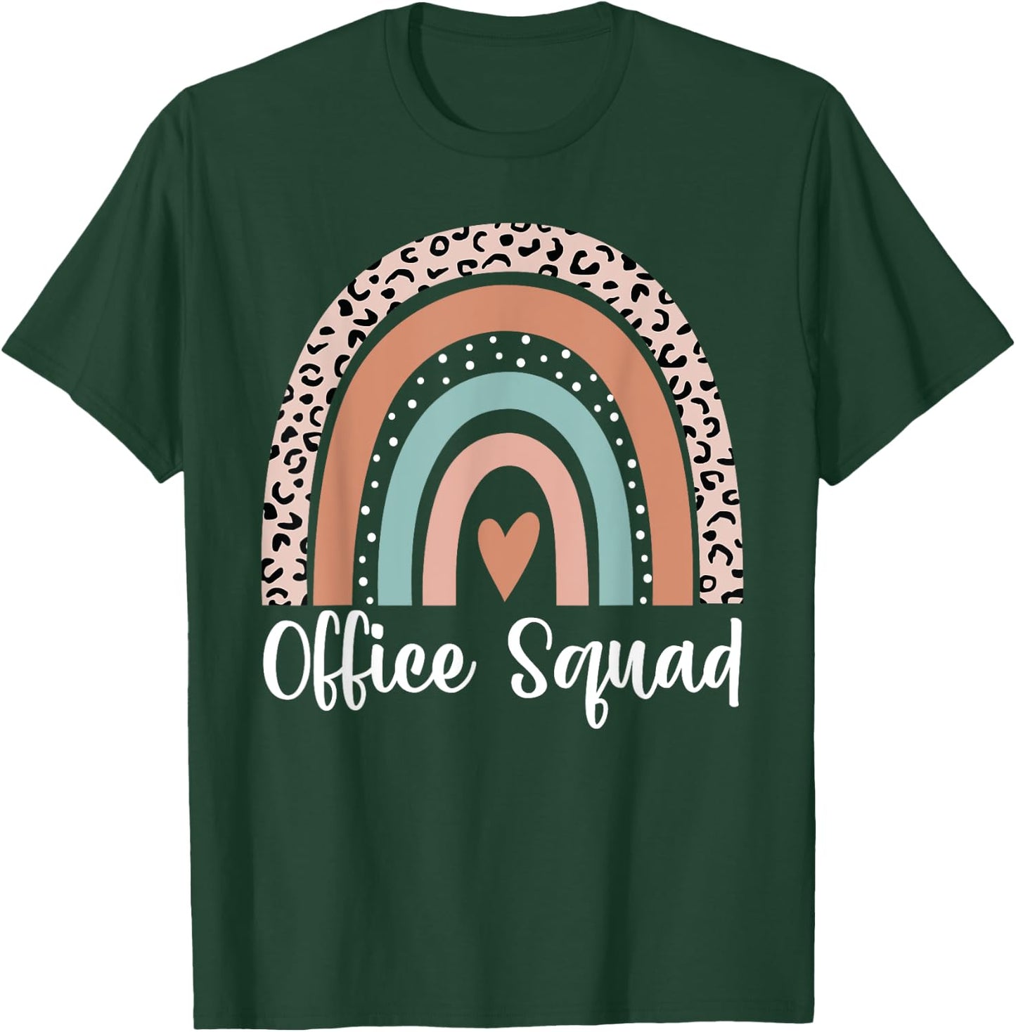 Office Squad Rainbow Administrative Assistants School Team T-Shirt - T-Shirt | Forest