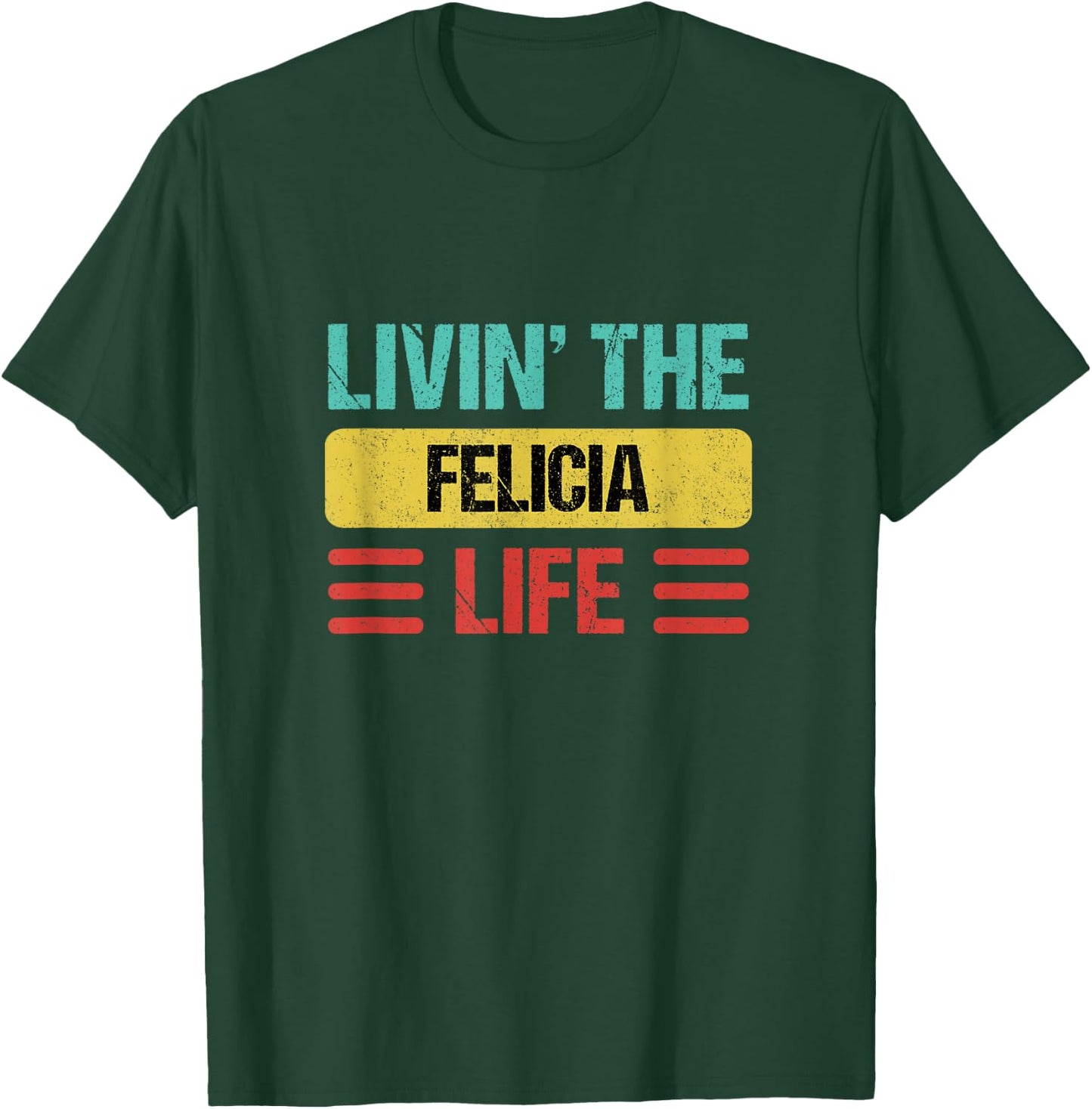 Felicia Name Shirts & Gifts Felicia -Adults Black Small Classic Fit Short Sleeve Personalized Name T-Shirt - T-Shirt | Forest