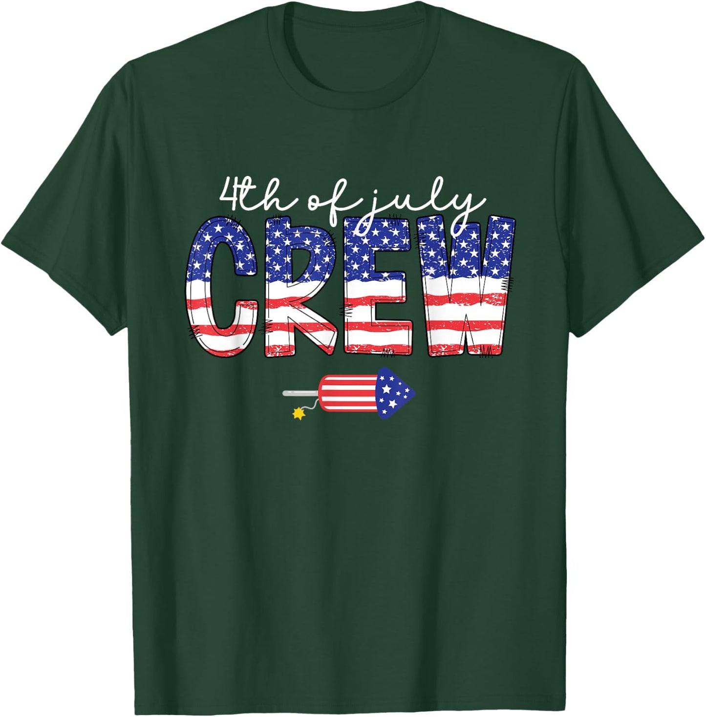 4th of July Crew Matching Family Funny Fourth of July Group T-Shirt - T-Shirt | Forest