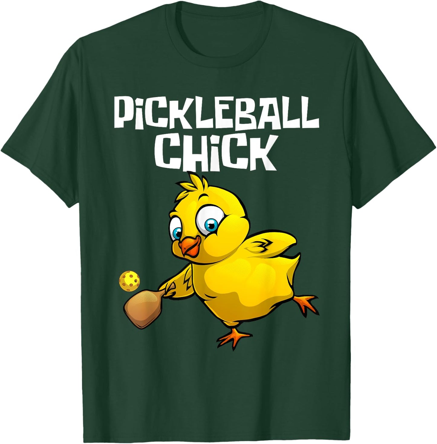 Funny Pickleball Girls Chick Pickle Ball Sports T-Shirt - T-Shirt | Forest