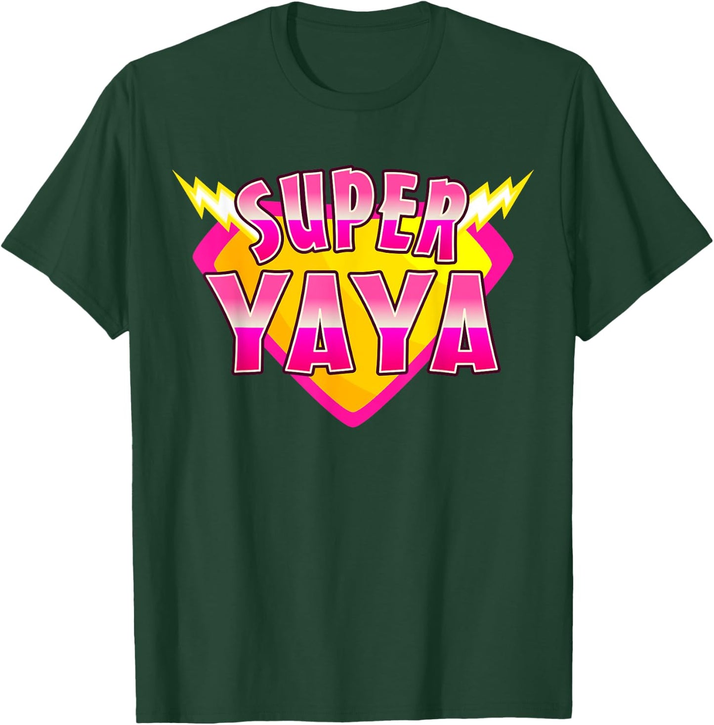 Super YaYa Superhero Grandmother Comic Book Family Matching T-Shirt - T-Shirt | Forest