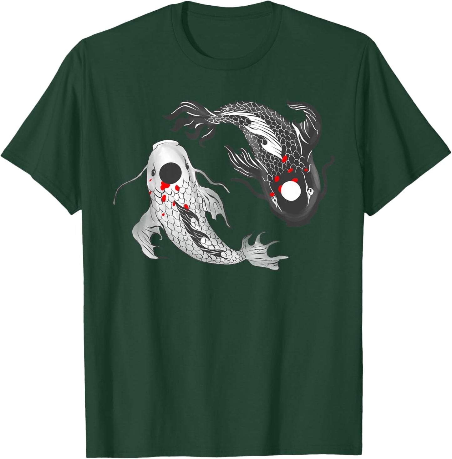 Koi Fish Carp Funny Yin Yang Balance Life Men Women T-Shirt - T-Shirt | Forest