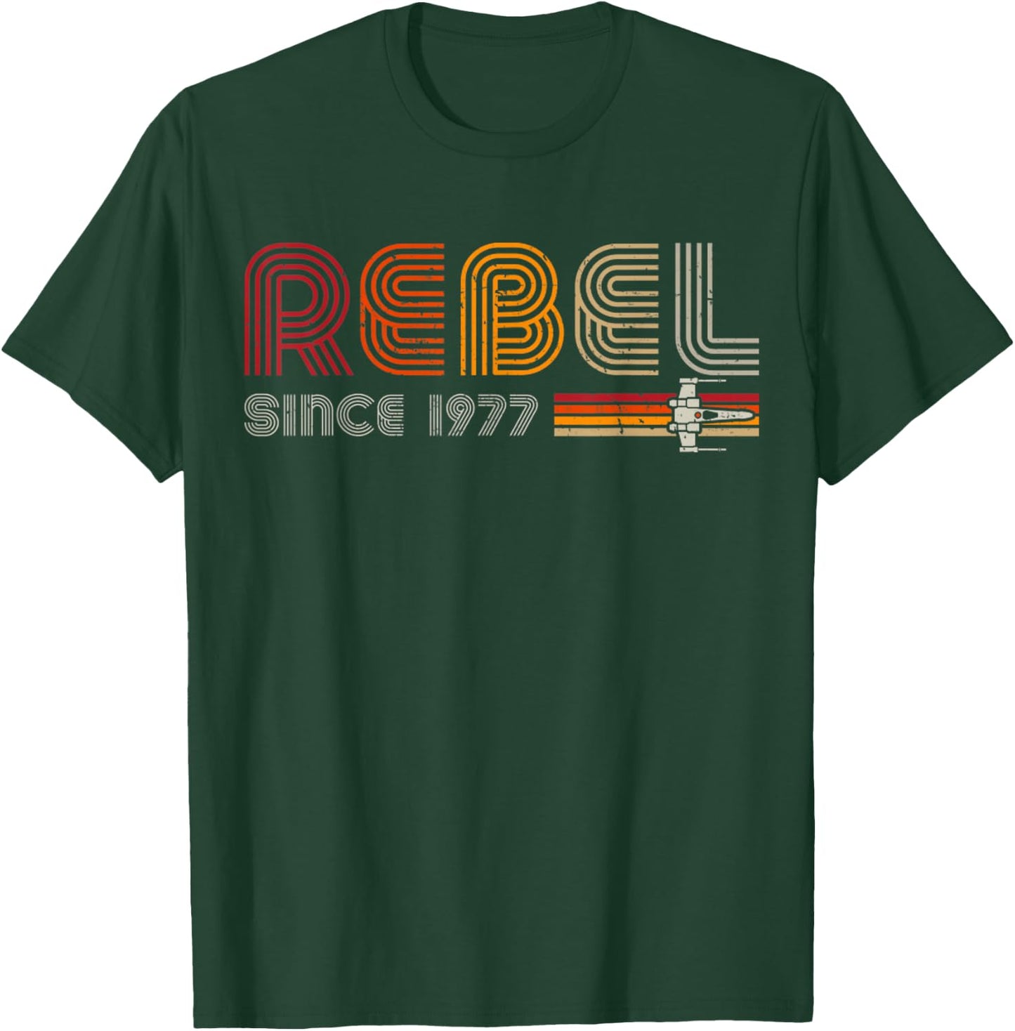Rebel Since 1977 Retro Space Typography Vintage T-Shirt - T-Shirt | Forest