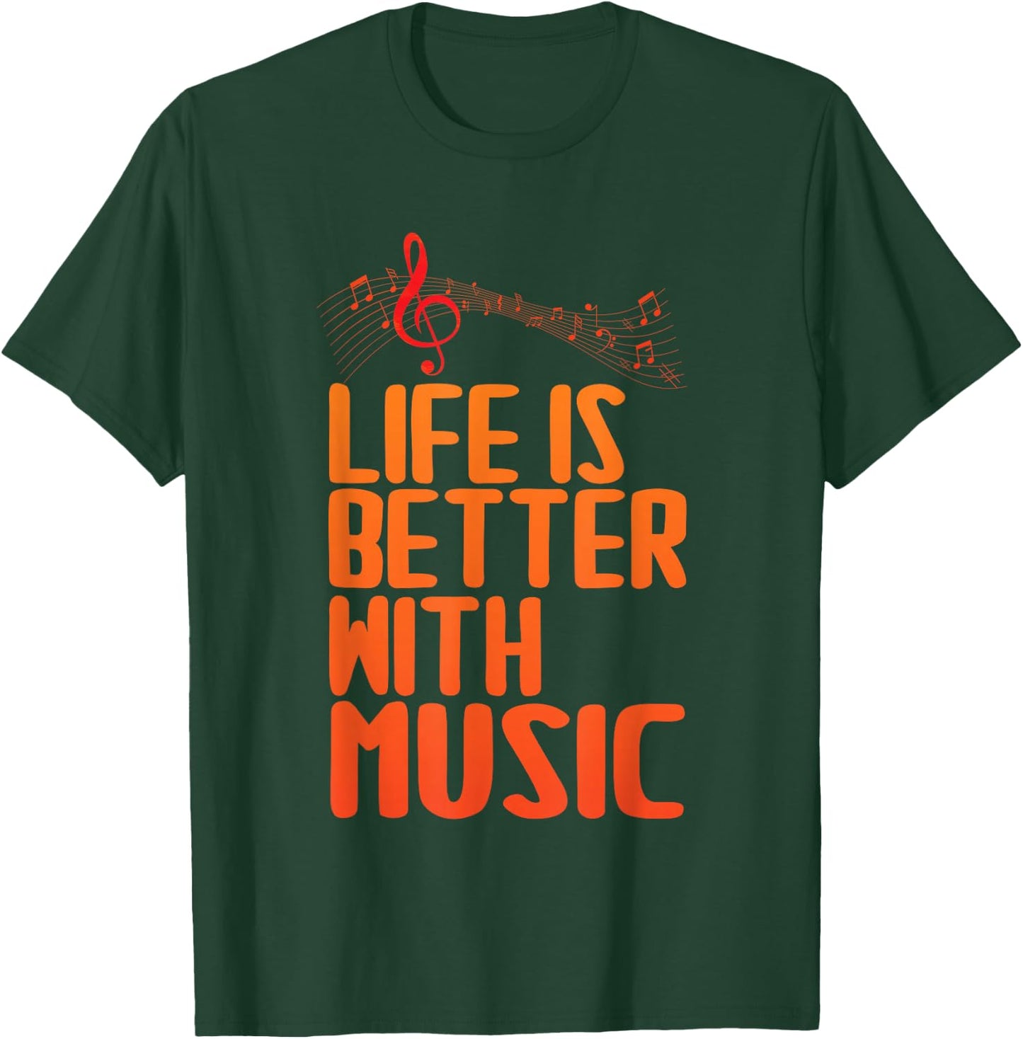 Life Is Better With Music Musicians Funny Music Note Memes T-Shirt - T-Shirt | Forest