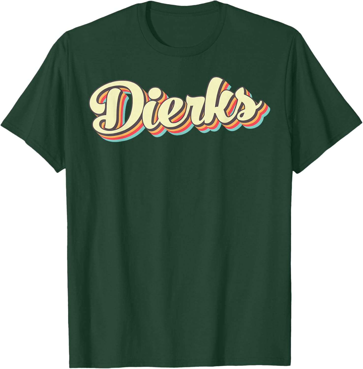 Dierks Retro Art Baseball Font Vintage T-Shirt - T-Shirt | Forest