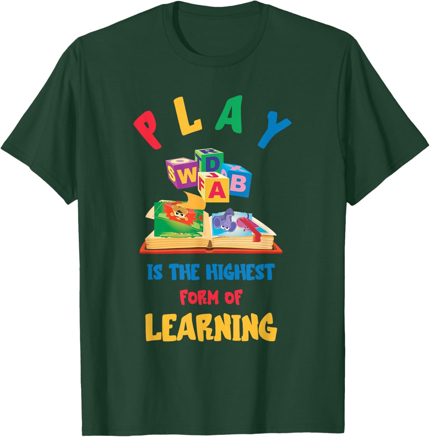Daycare Provider Play ABC Childcare Teacher Appreciation T-Shirt - T-Shirt | Forest
