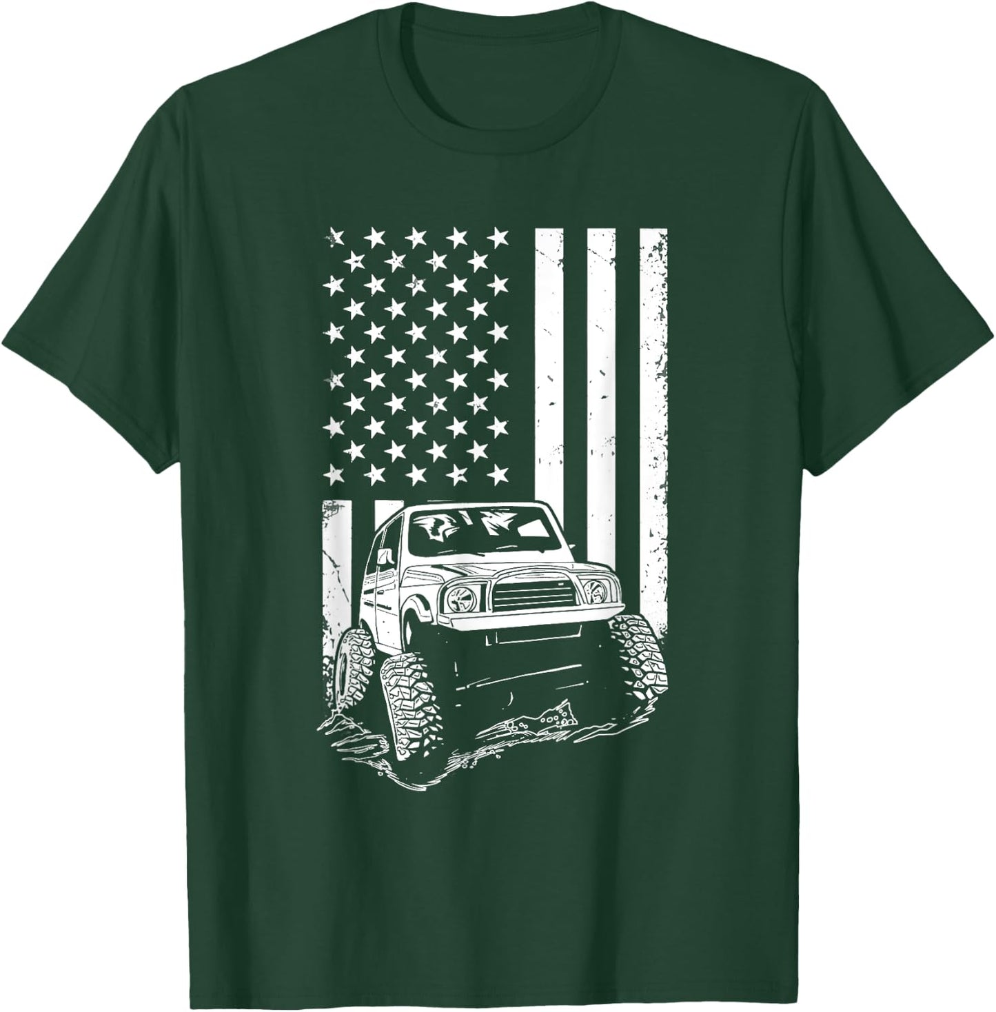 Off Road Vehicle American Flag Apparel Off Roader Men T-Shirt - T-Shirt | Forest