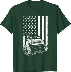Off Road Vehicle American Flag Apparel Off Roader Men T-Shirt - T-Shirt | Forest