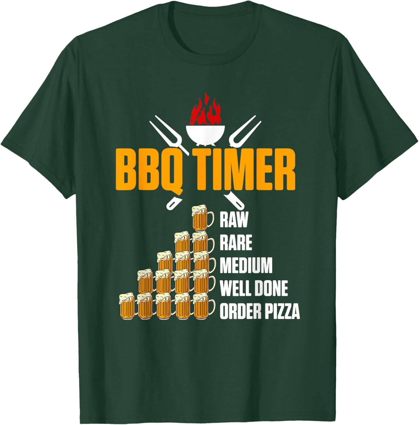 Barbecue BBQ Timer - Grill Beer Grill T-Shirt - T-Shirt | Forest