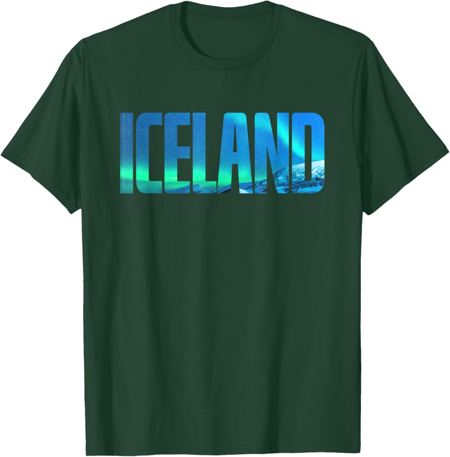 Icelandic Lights Reykjavik Vacations Iceland T-Shirt - T-Shirt | Forest