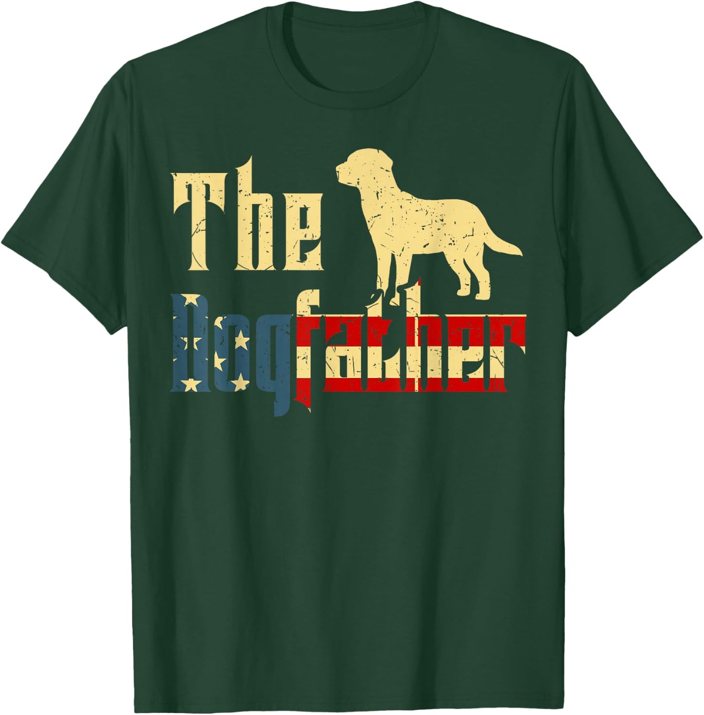 Father Day Gift Labrador Dad Dogfather Best Lab Dog 4th July Men T-Shirt - T-Shirt | Forest