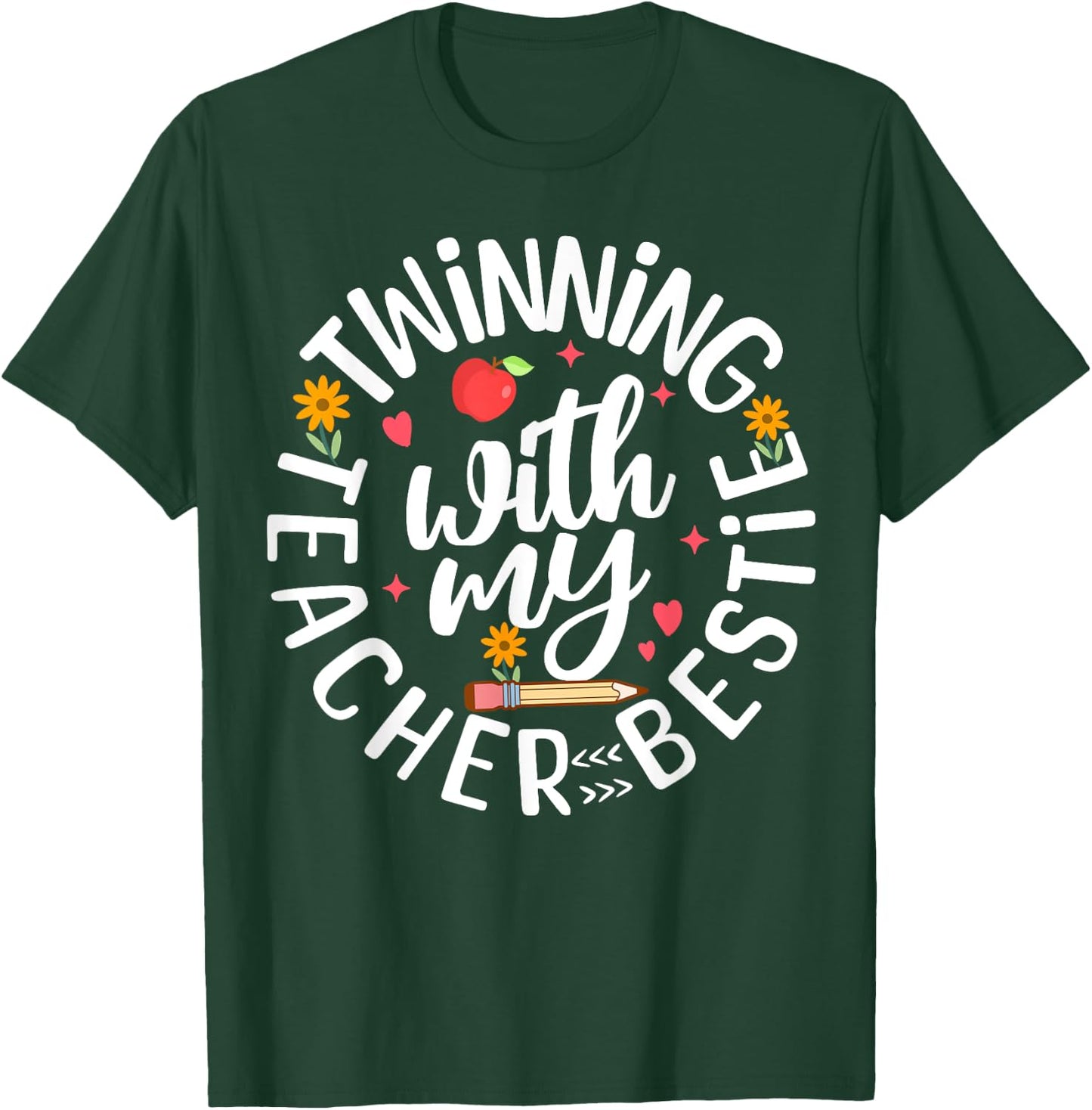 Twin Day Design for Spirit Week Teacher Bestie Matching T-Shirt - T-Shirt | Forest