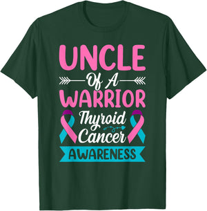 Thyroid - Uncle of a Warrior Thyroid Cancer Ribbon Awareness T-Shirt - T-Shirt | Forest