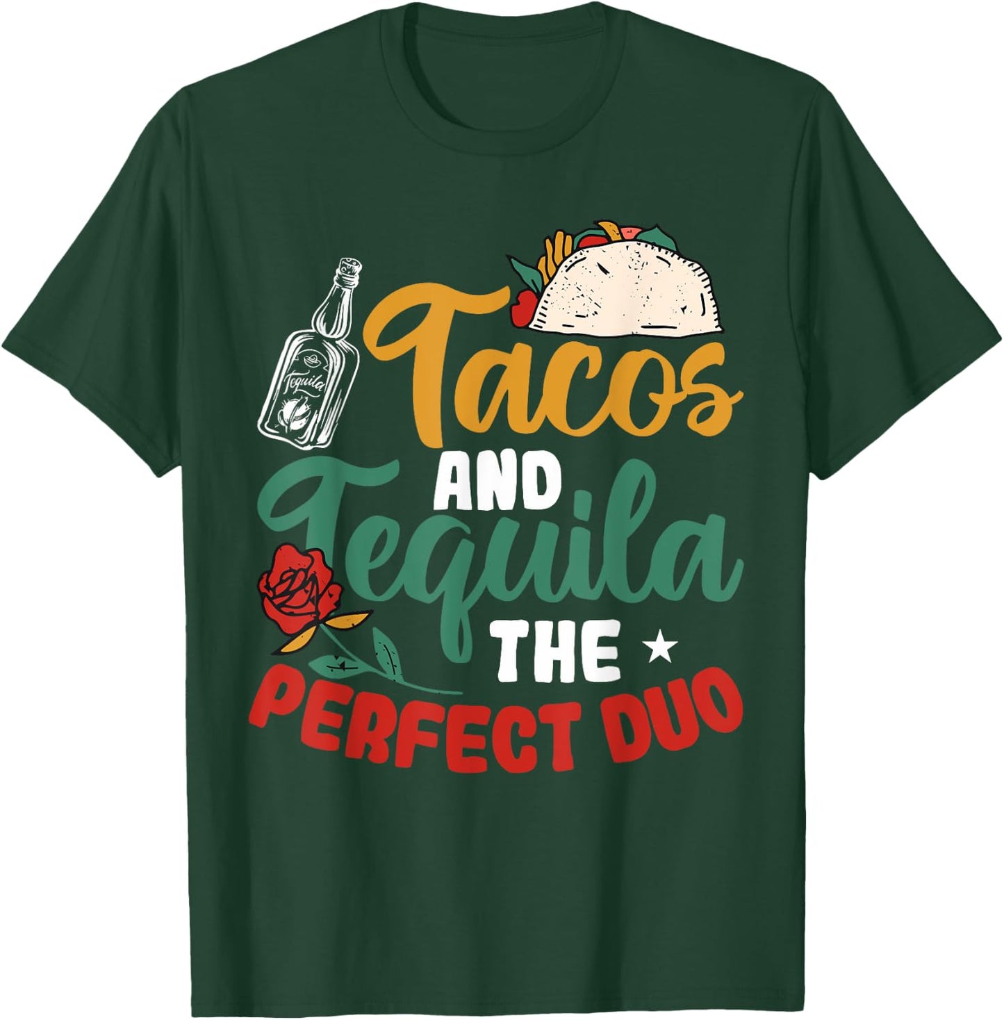 Funny Taco Tacos And Tequila The Perfect Duo T-Shirt - T-Shirt | Forest