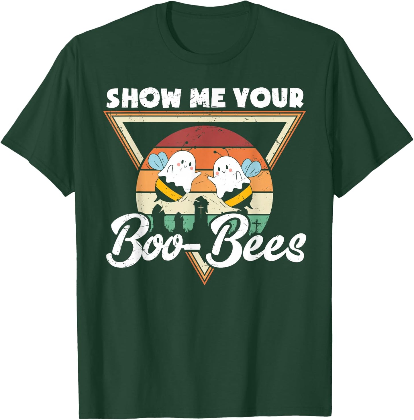 Show Me Your Boo-Bees Retro Funny Halloween Boo Bees T-Shirt - T-Shirt | Forest