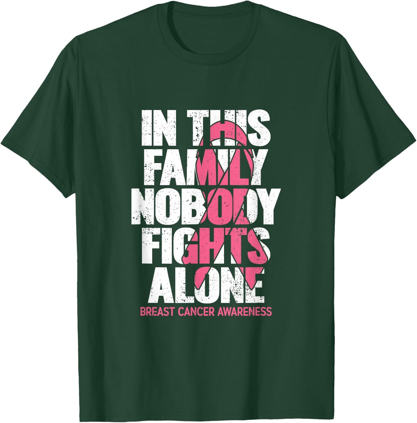 Breast Cancer Support Vintage Family Breast Cancer Awareness T-Shirt - T-Shirt | Forest