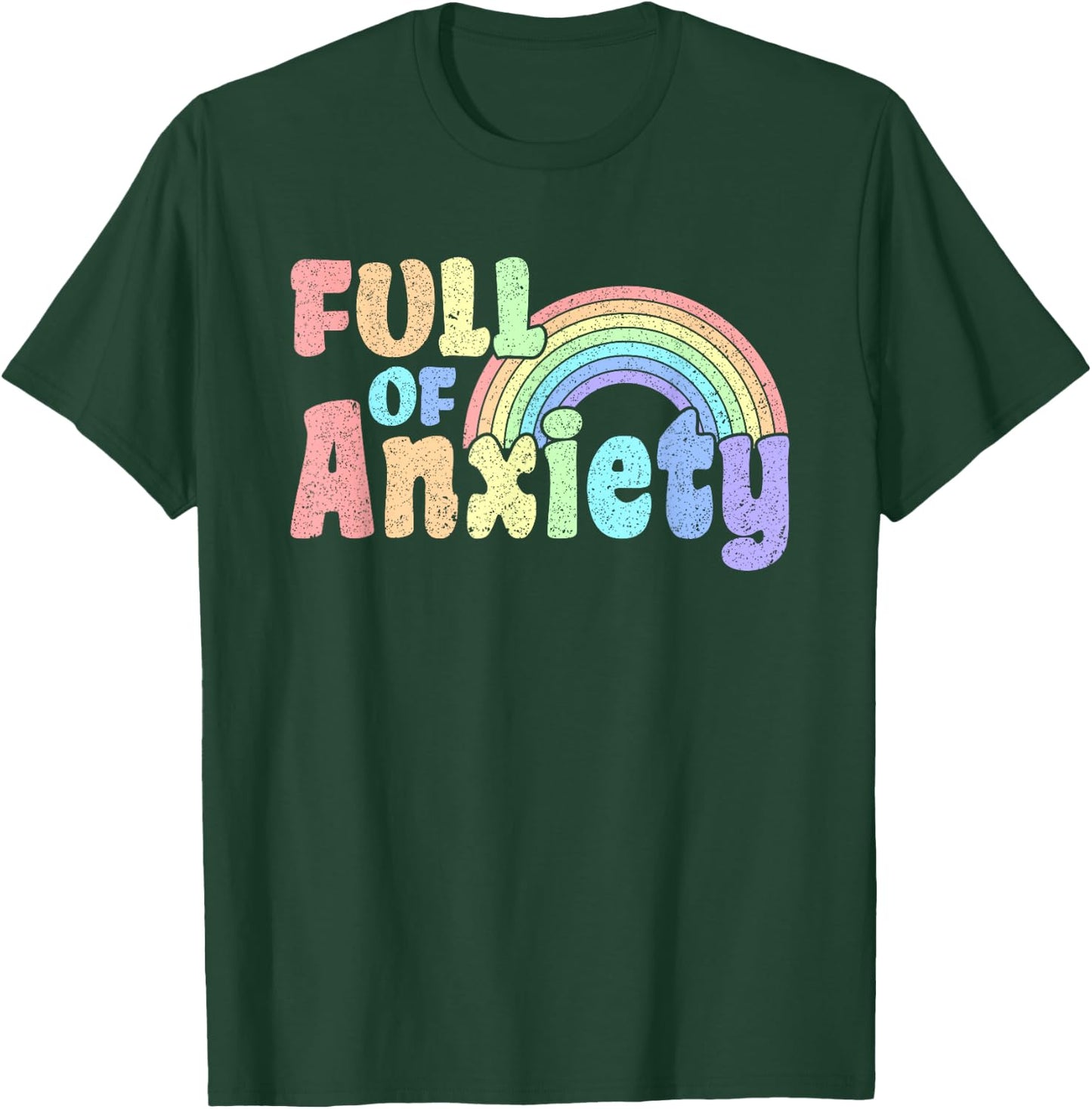 Full of Anxiety Pastel Kawaii Rainbow Goth Grunge T-Shirt - T-Shirt | Forest